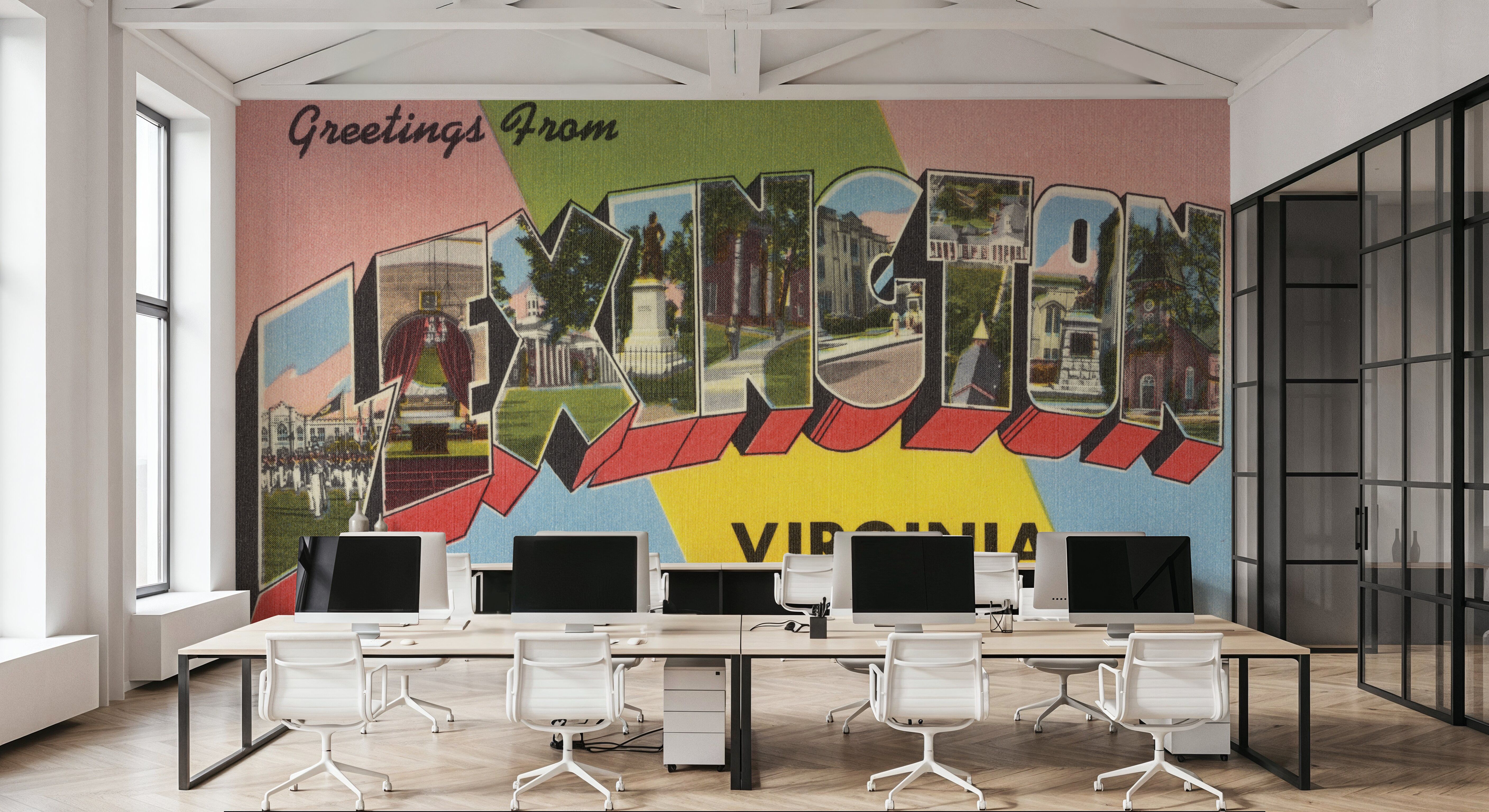 Greetings from Lexington - Screenprint Postcard, Wallpaper