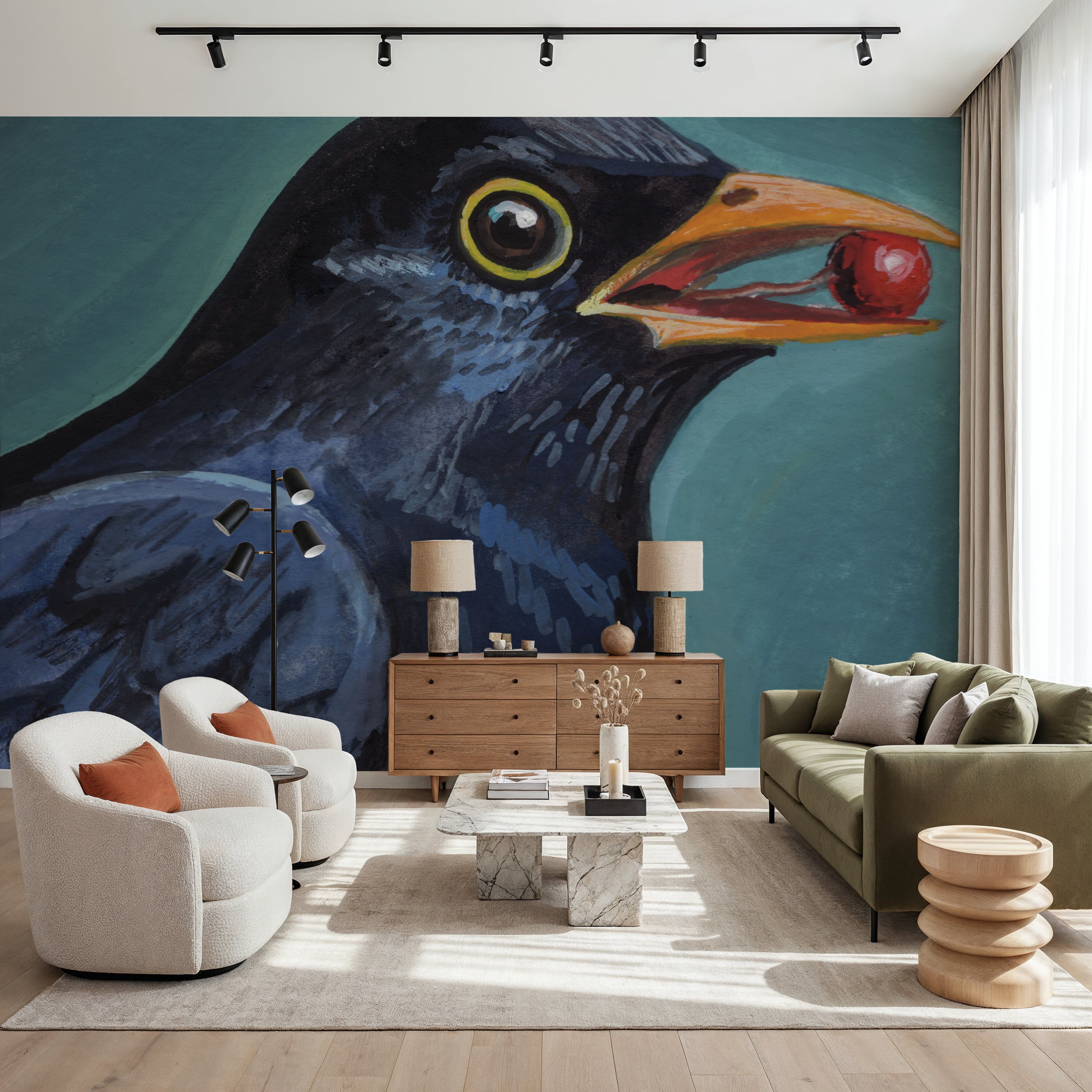 Black Bird With A Berry