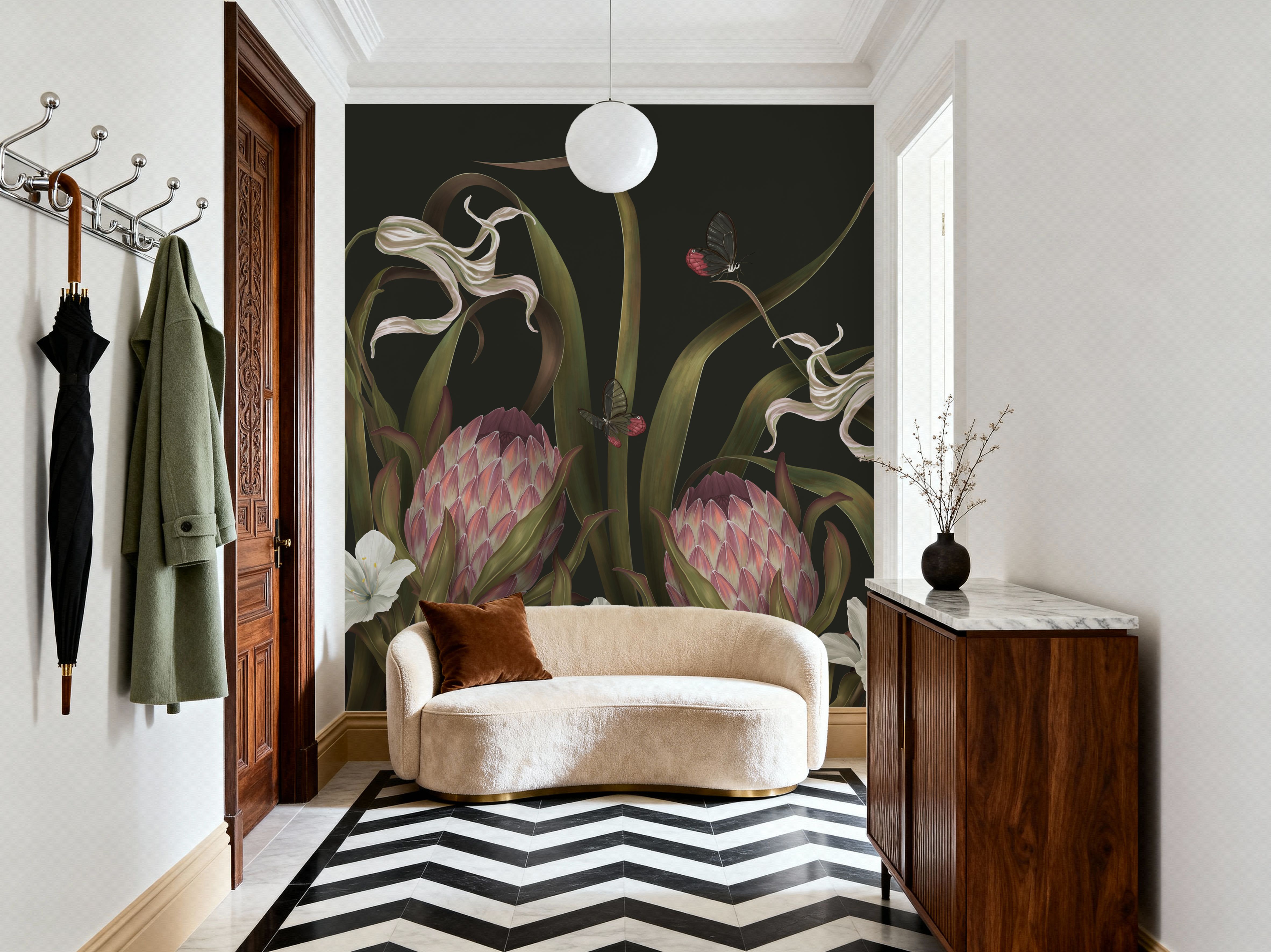 Protea Buds and Butterflies