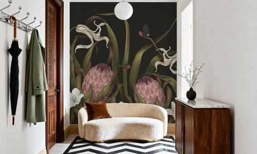 Protea Buds and Butterflies
