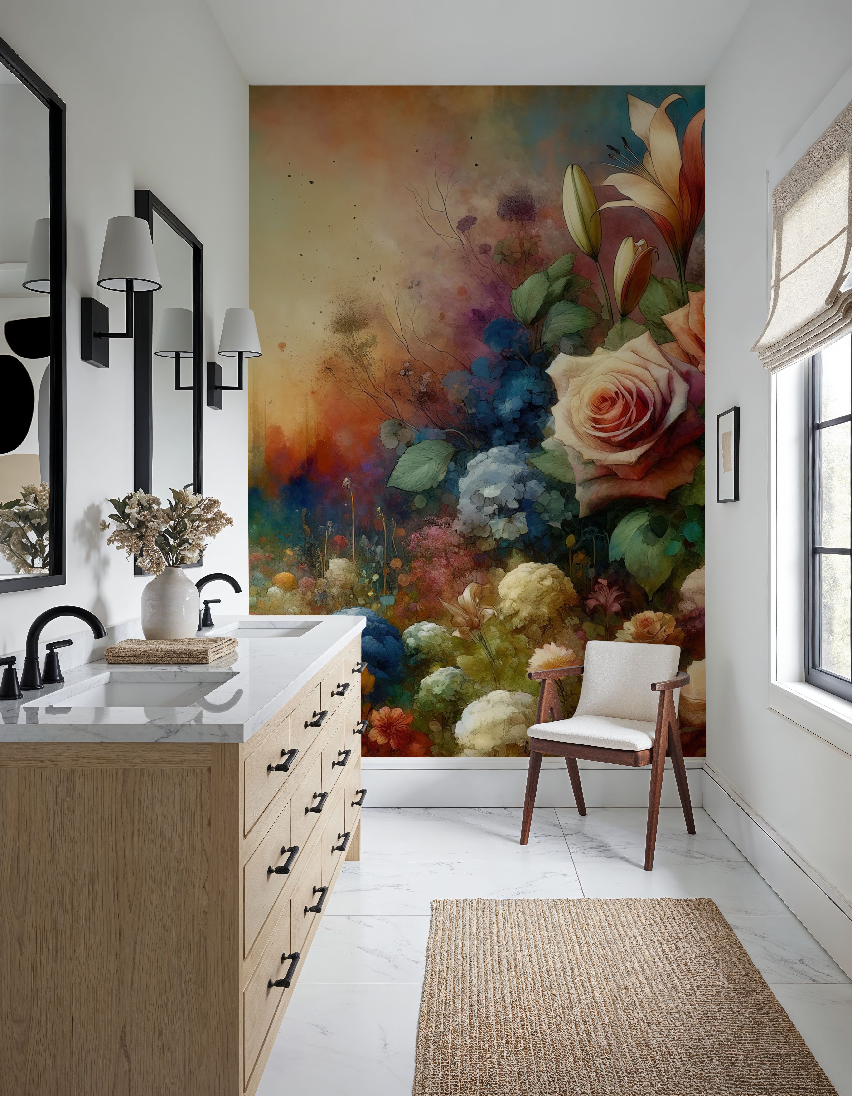 Watercolor Vintage Artistic Garden