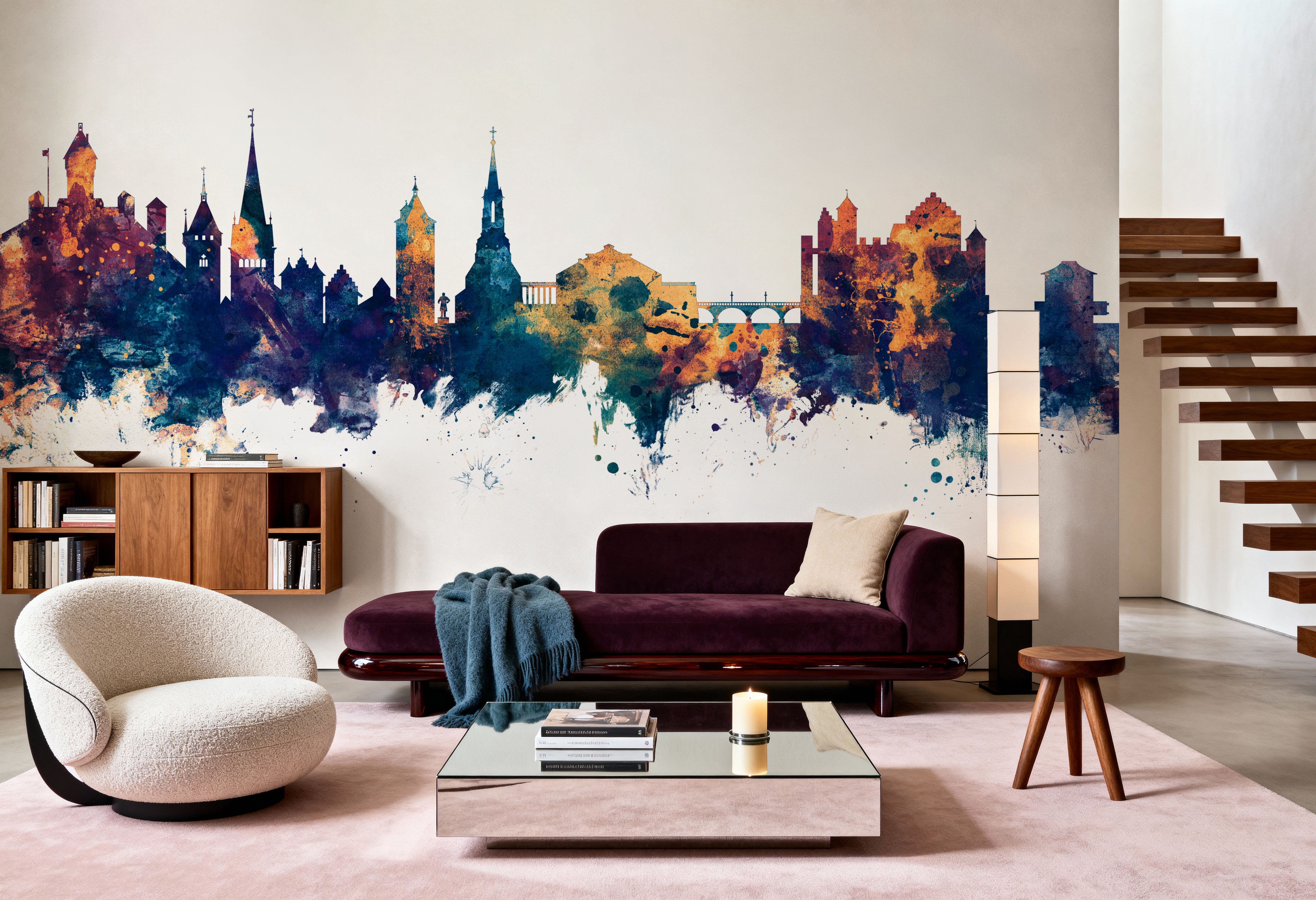 Schaffhausen Switzerland Skyline Blue & Bronze