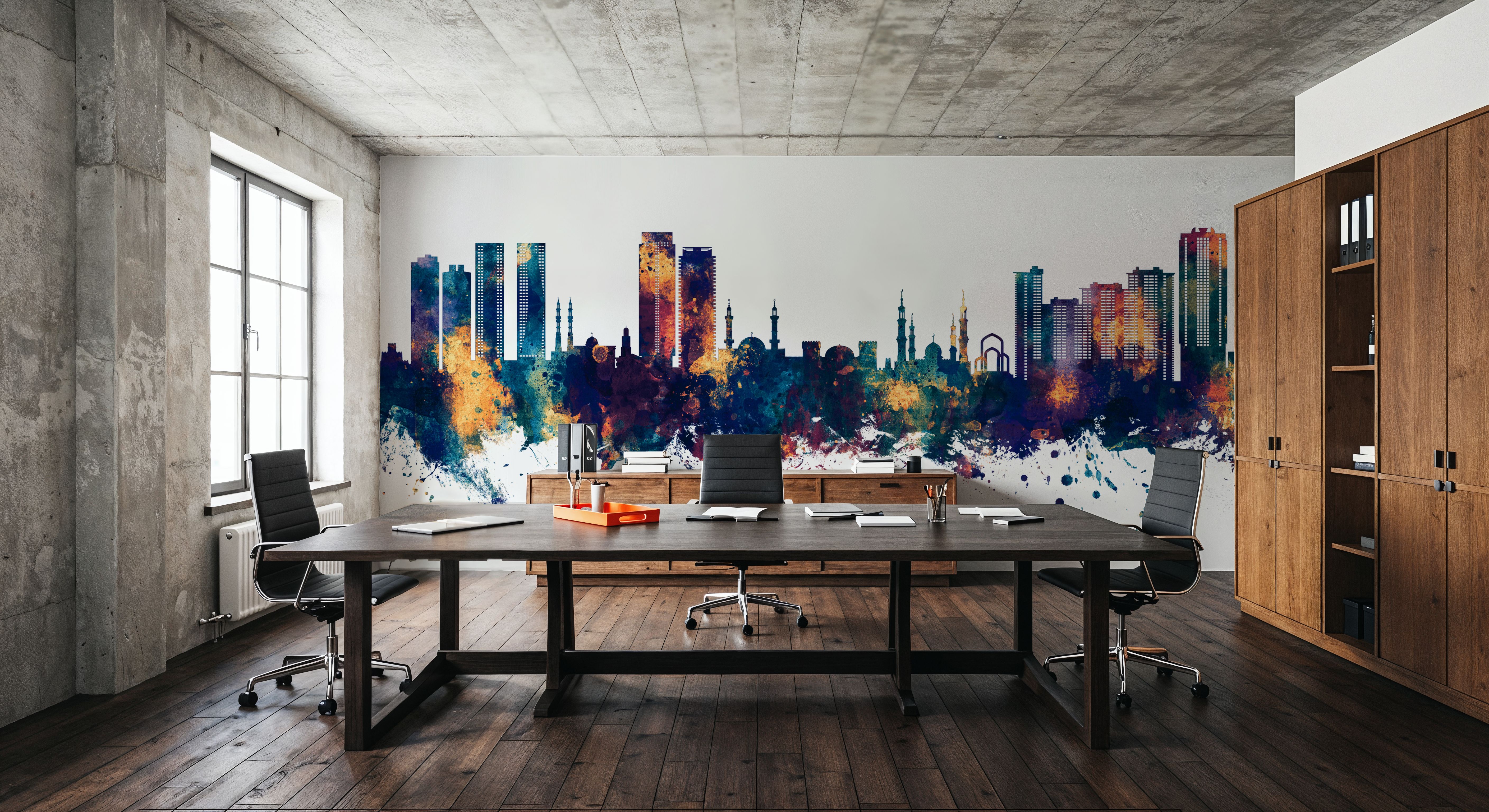 Ajman Skyline Blue & Bronze