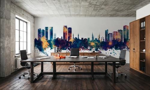 Ajman Skyline Blue & Bronze