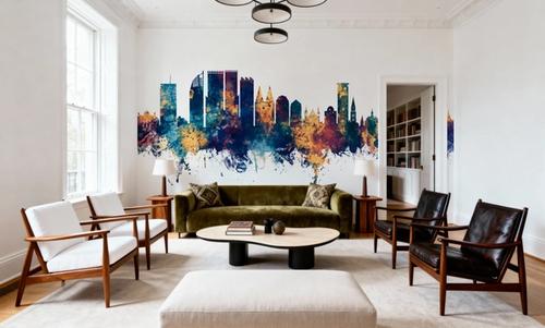 The Hauge Netherlands Skyline Blue & Bronze