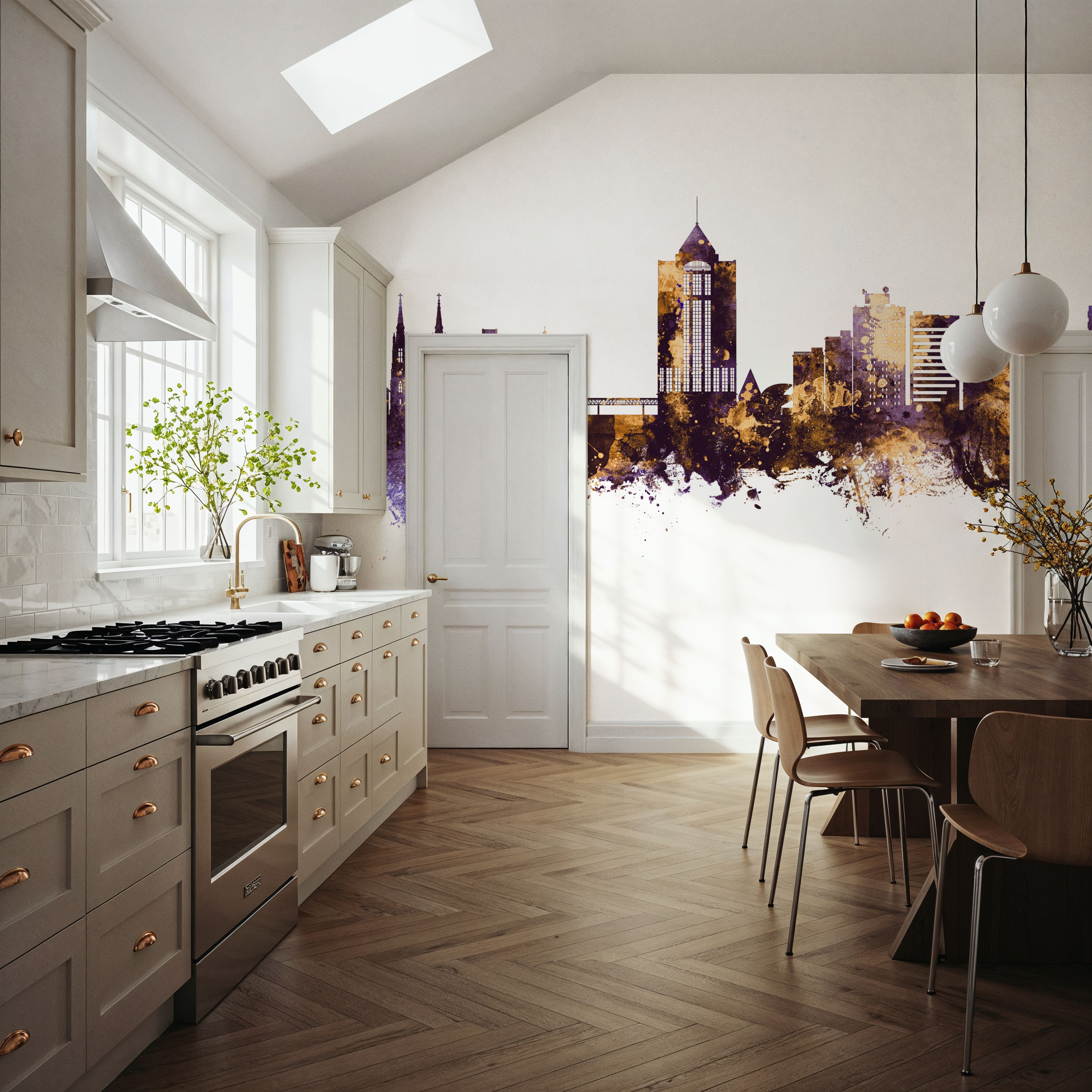 Roanoke Virginia Skyline Purple & Gold