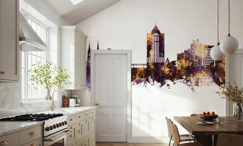 Roanoke Virginia Skyline Purple & Gold