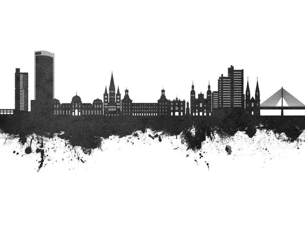 Bonn Skyline Black & White