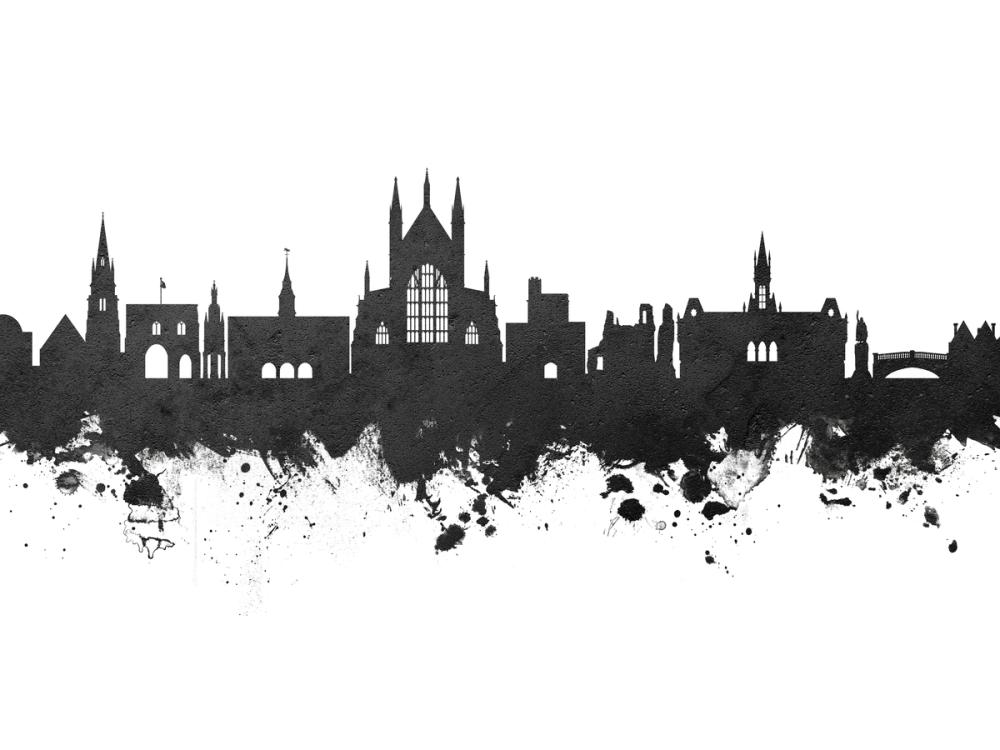 Winchester England Skyline Black & White