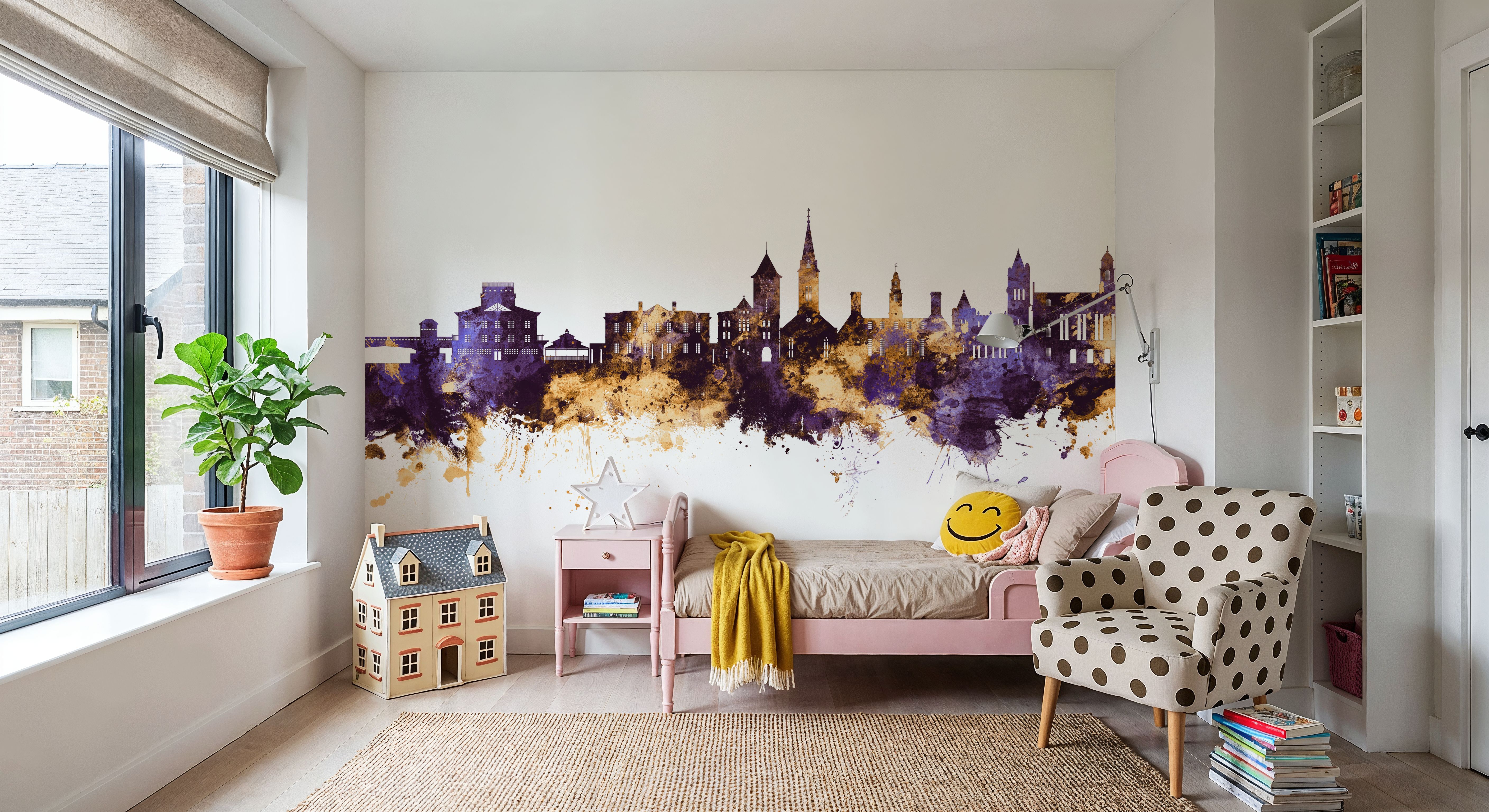 New Bern North Carolina Skyline Purple & Gold