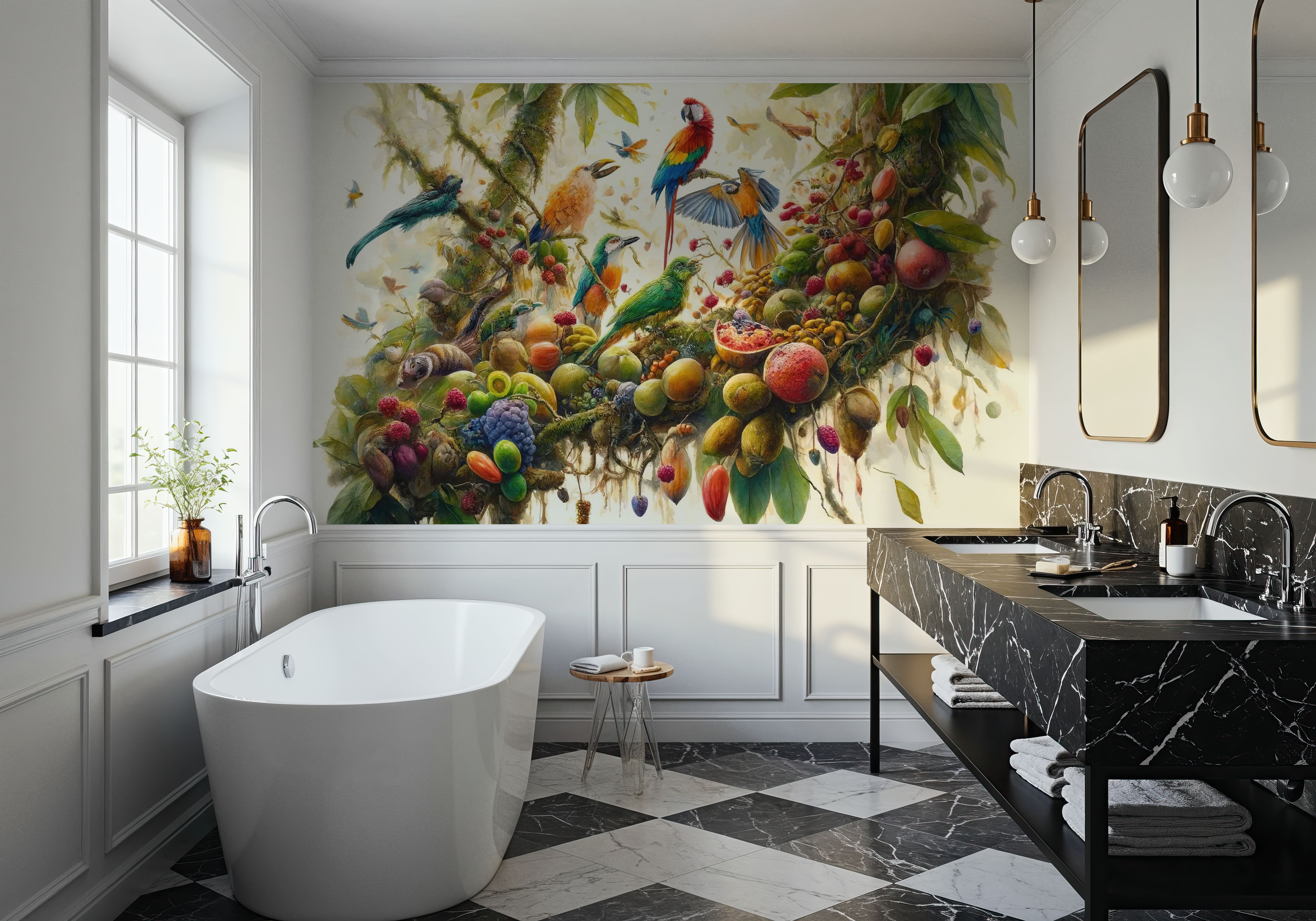 Jungle Symphony in Vivid Hues, Wallpaper