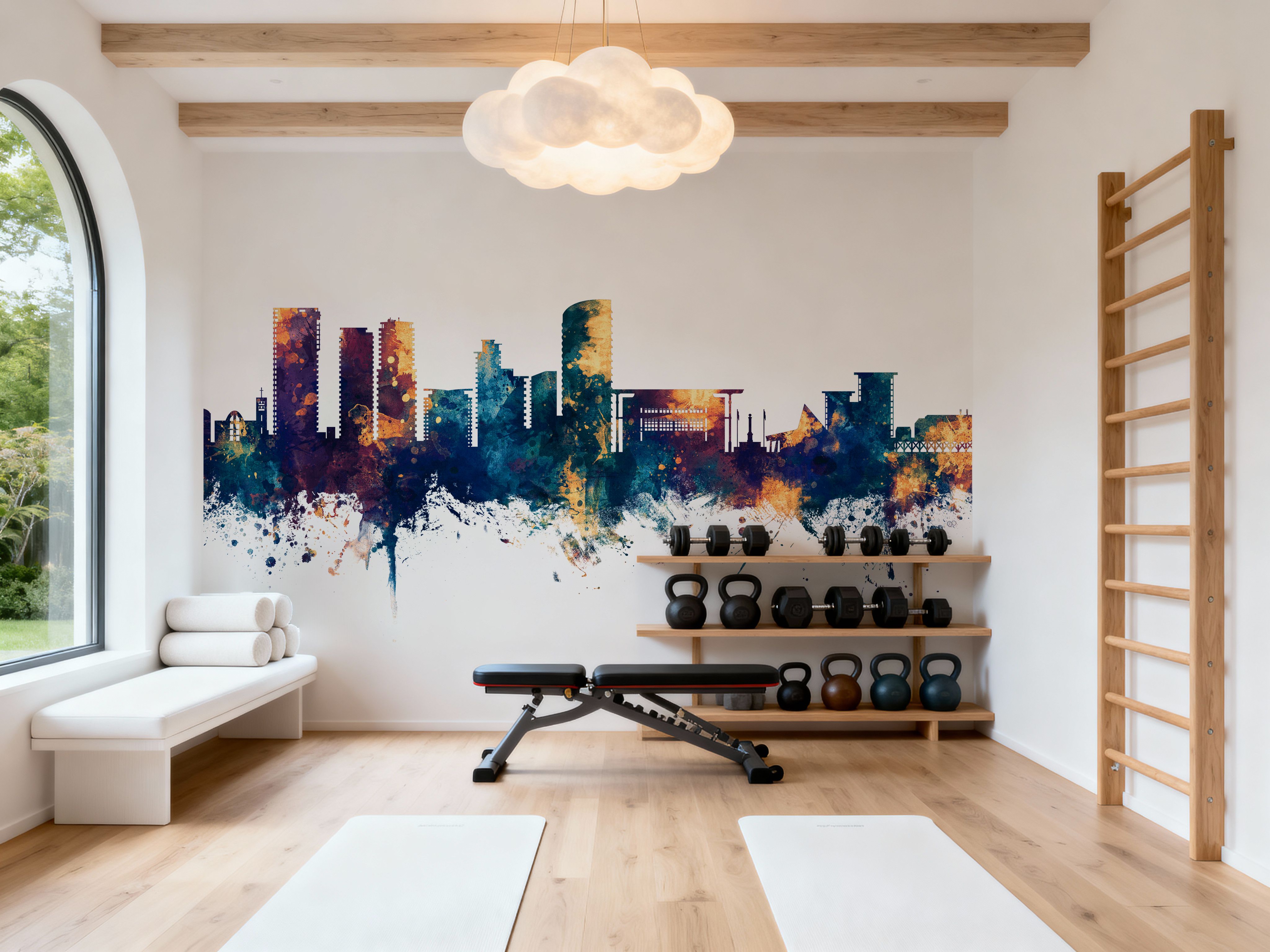 Darwin Australia Skyline Blue & Bronze