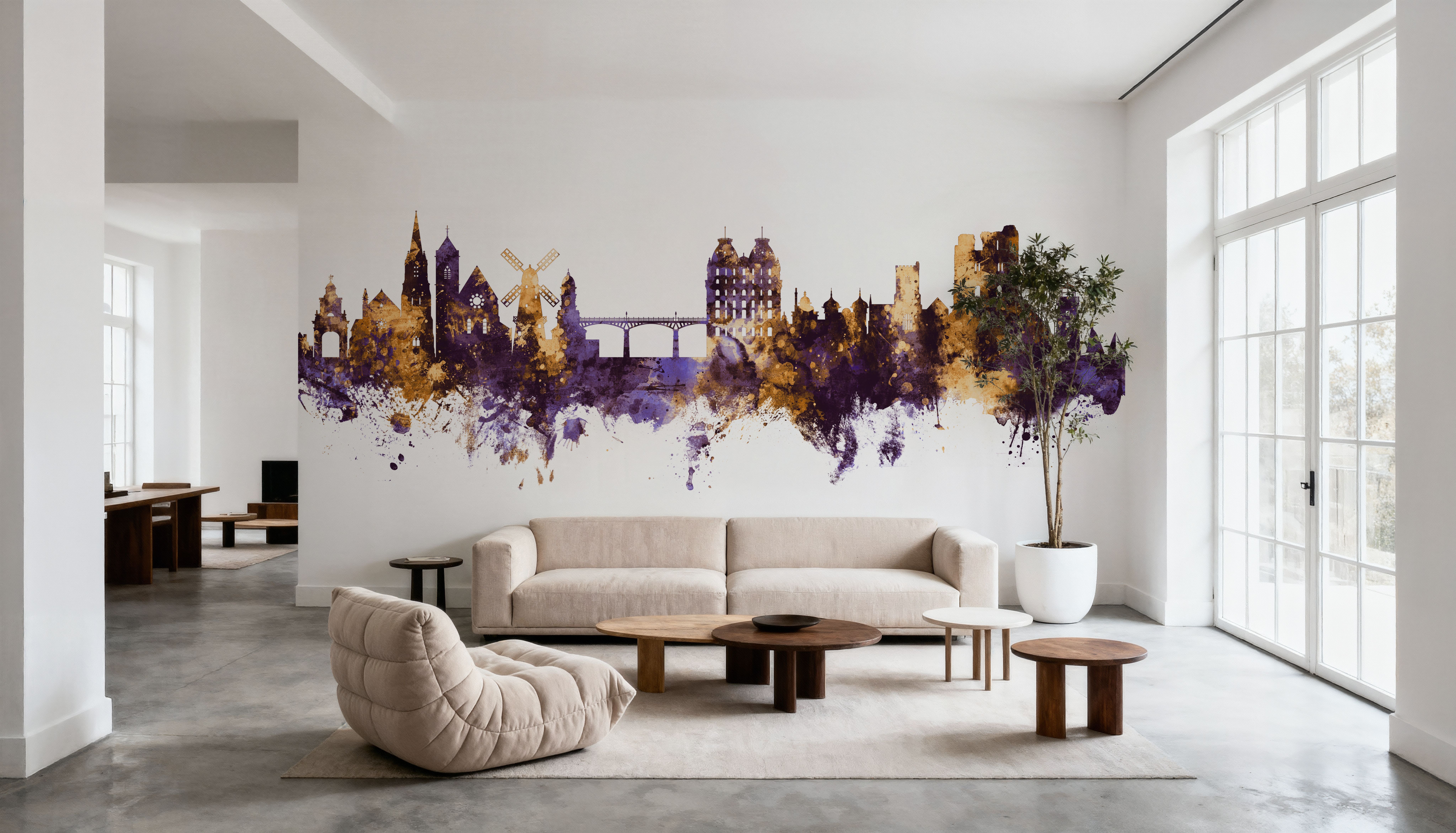 Scarborough England Skyline Purple & Gold