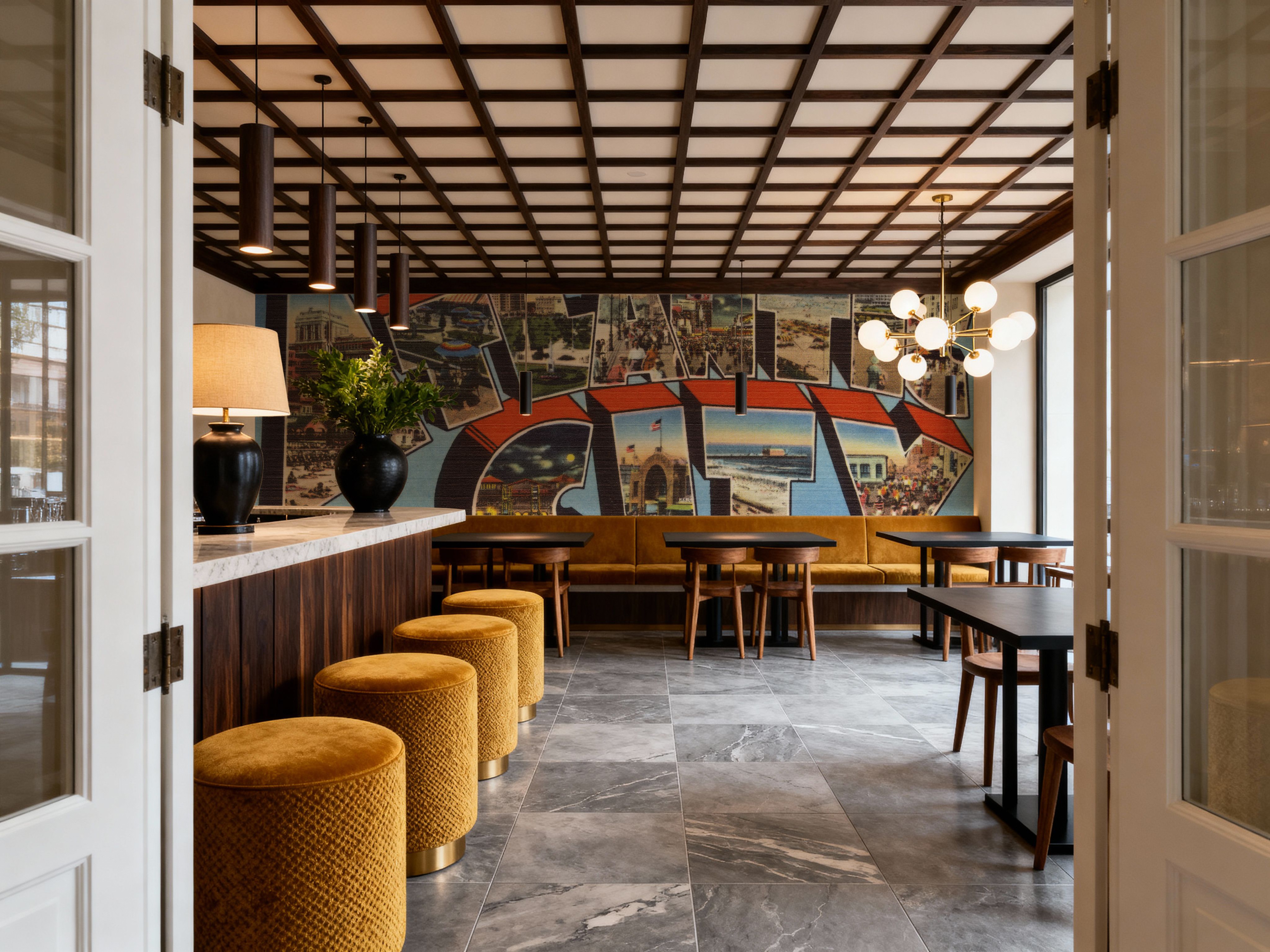 Greetings from Atlantic City - Screenprint Postcard