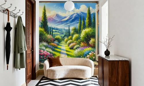 Mountain View through Open Window
