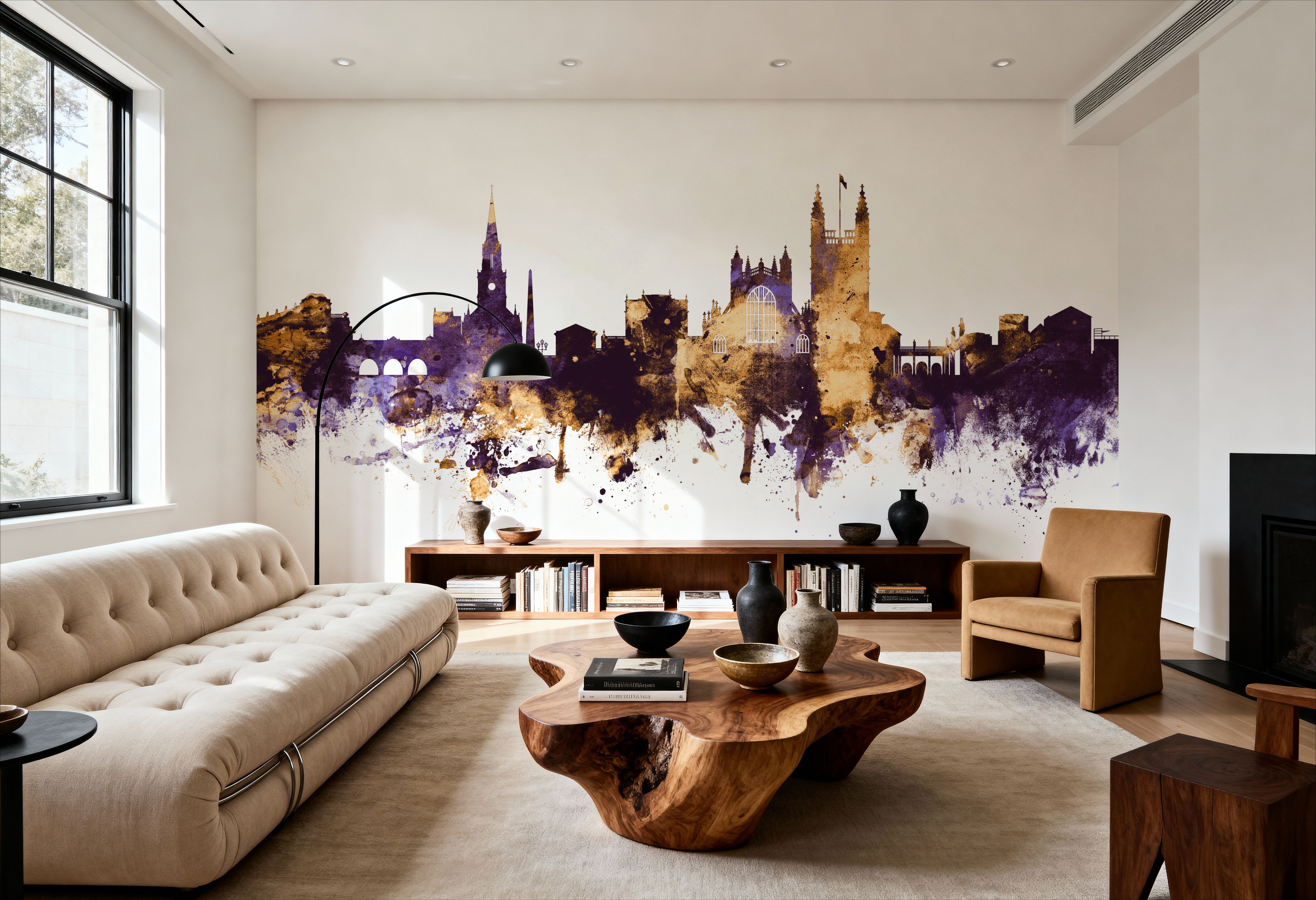Bath England Skyline Purple & Gold