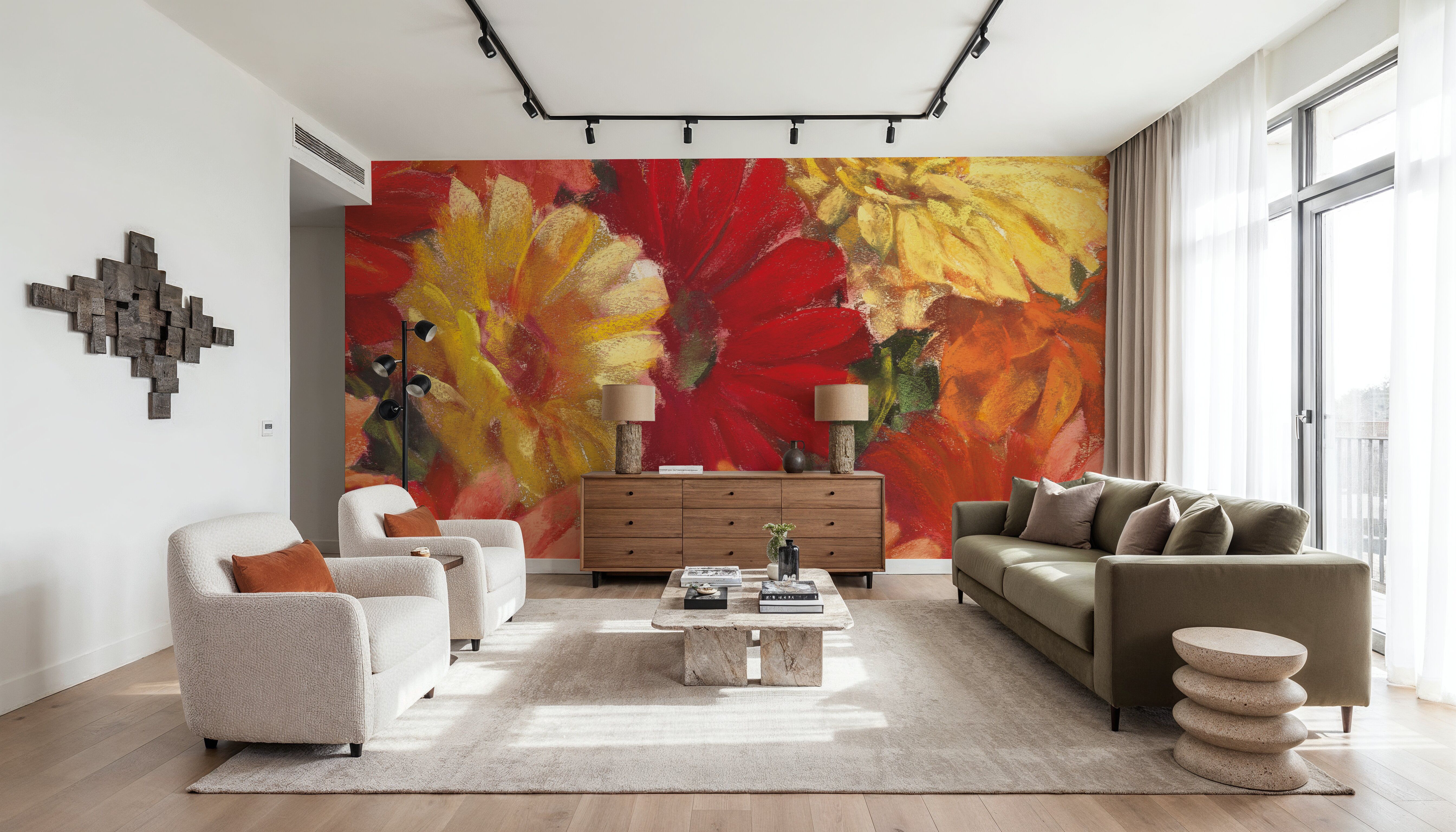 Bountiful Gerberas Square II, Wallpaper