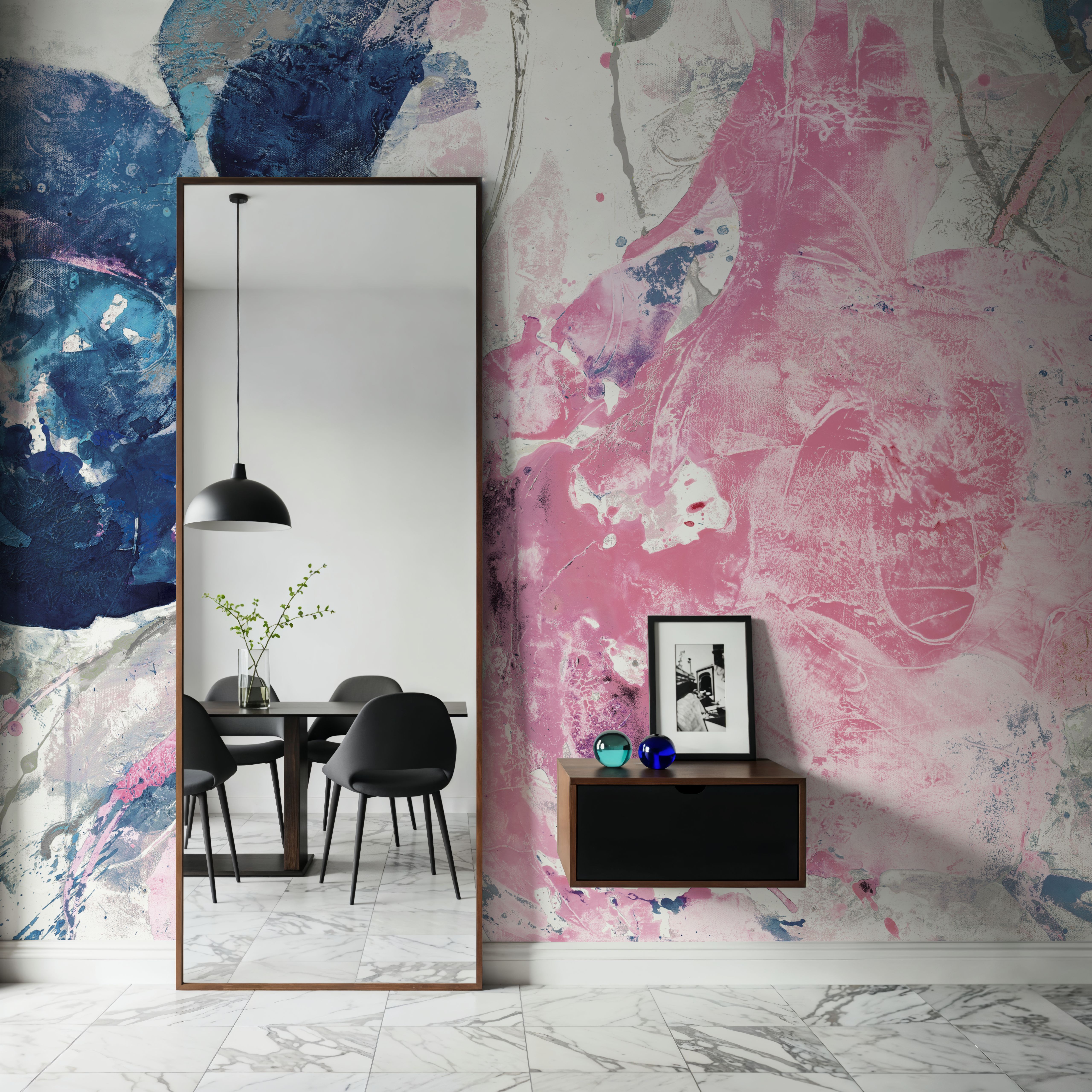 Fireworks Abstract Navy Blue