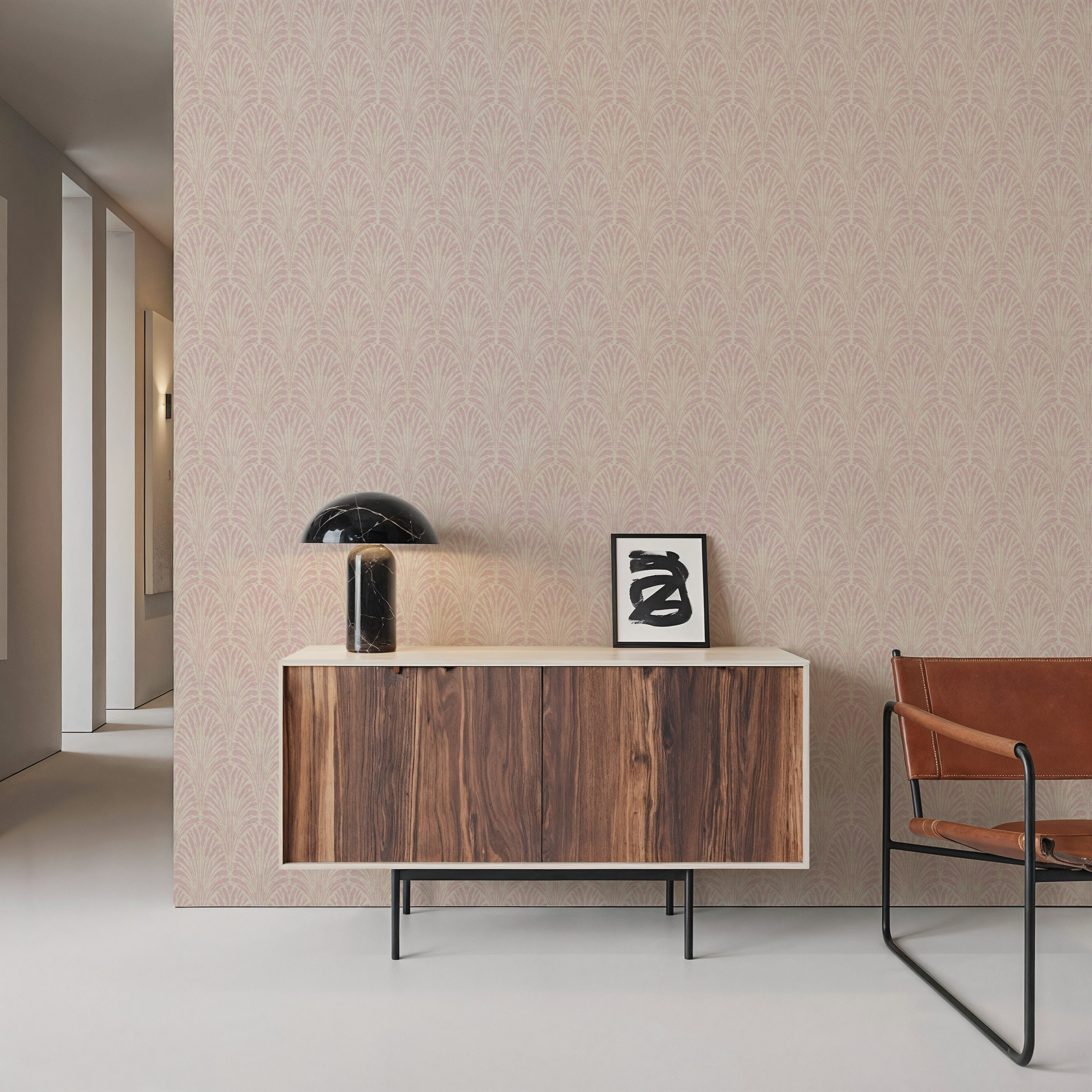 Brushstroke Fan Scallop, Blush