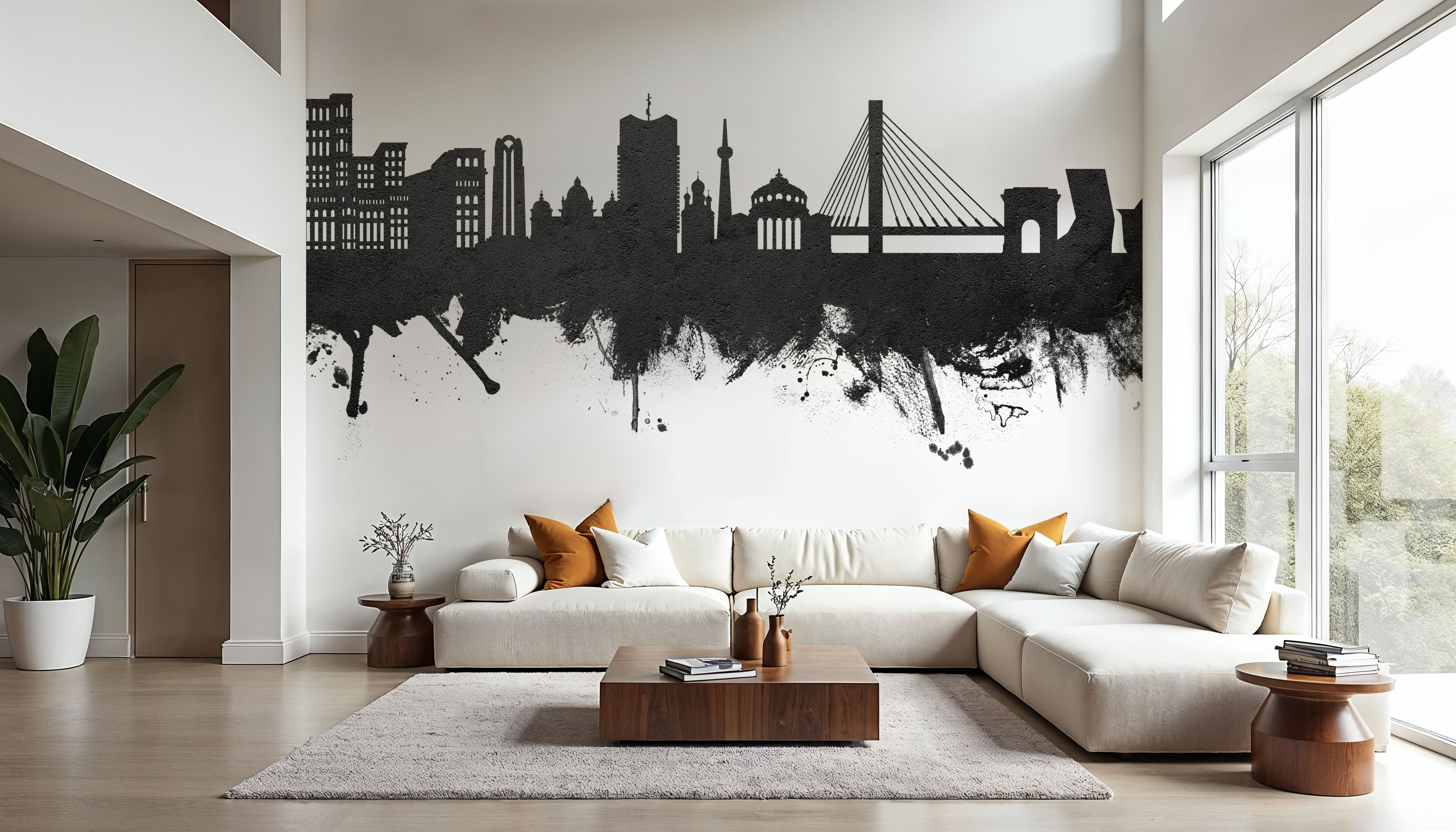 Bucharest Romania Skyline Black & White