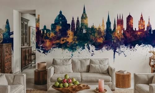 Oxford England Skyline Blue & Bronze