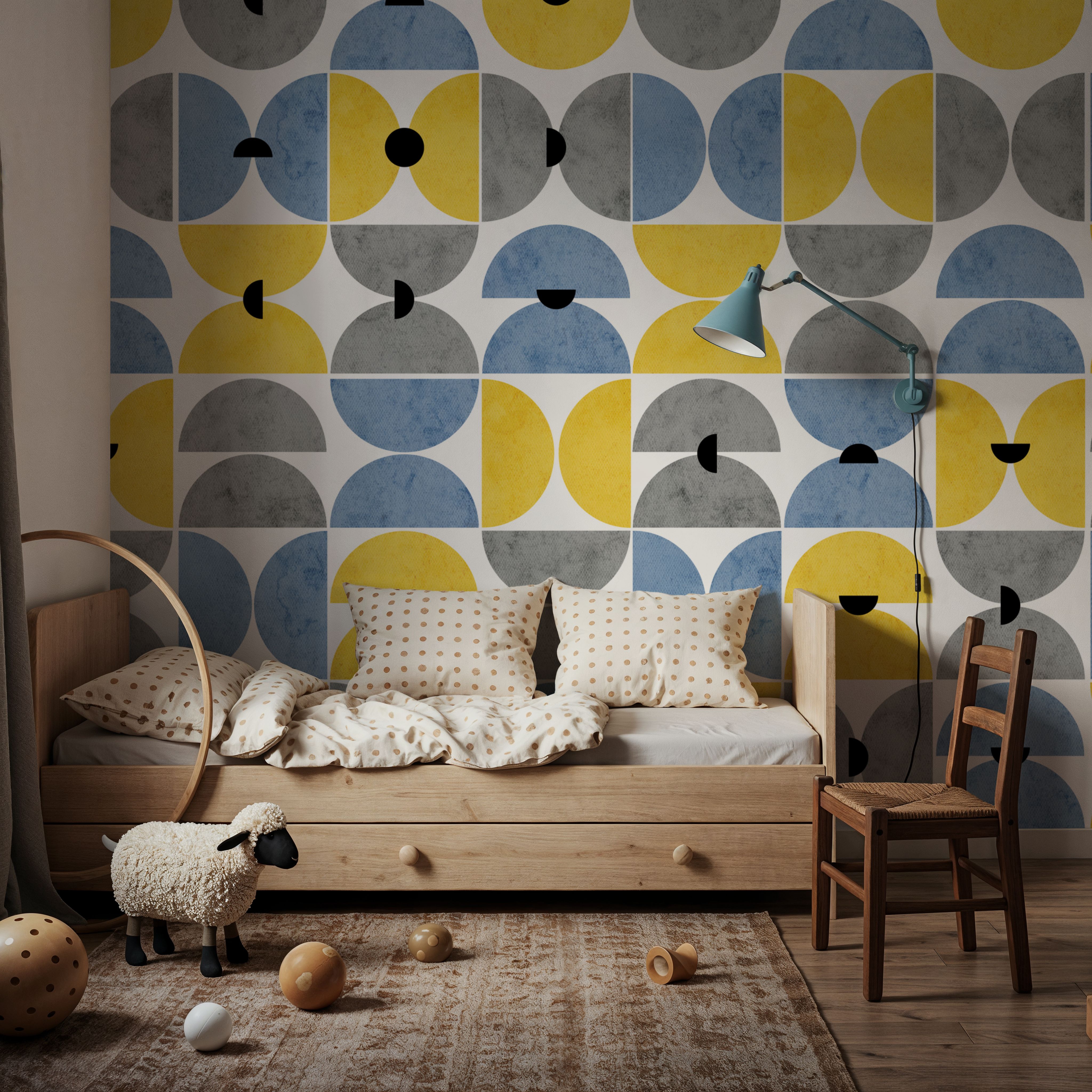 Homley Retro Shapes, Blue