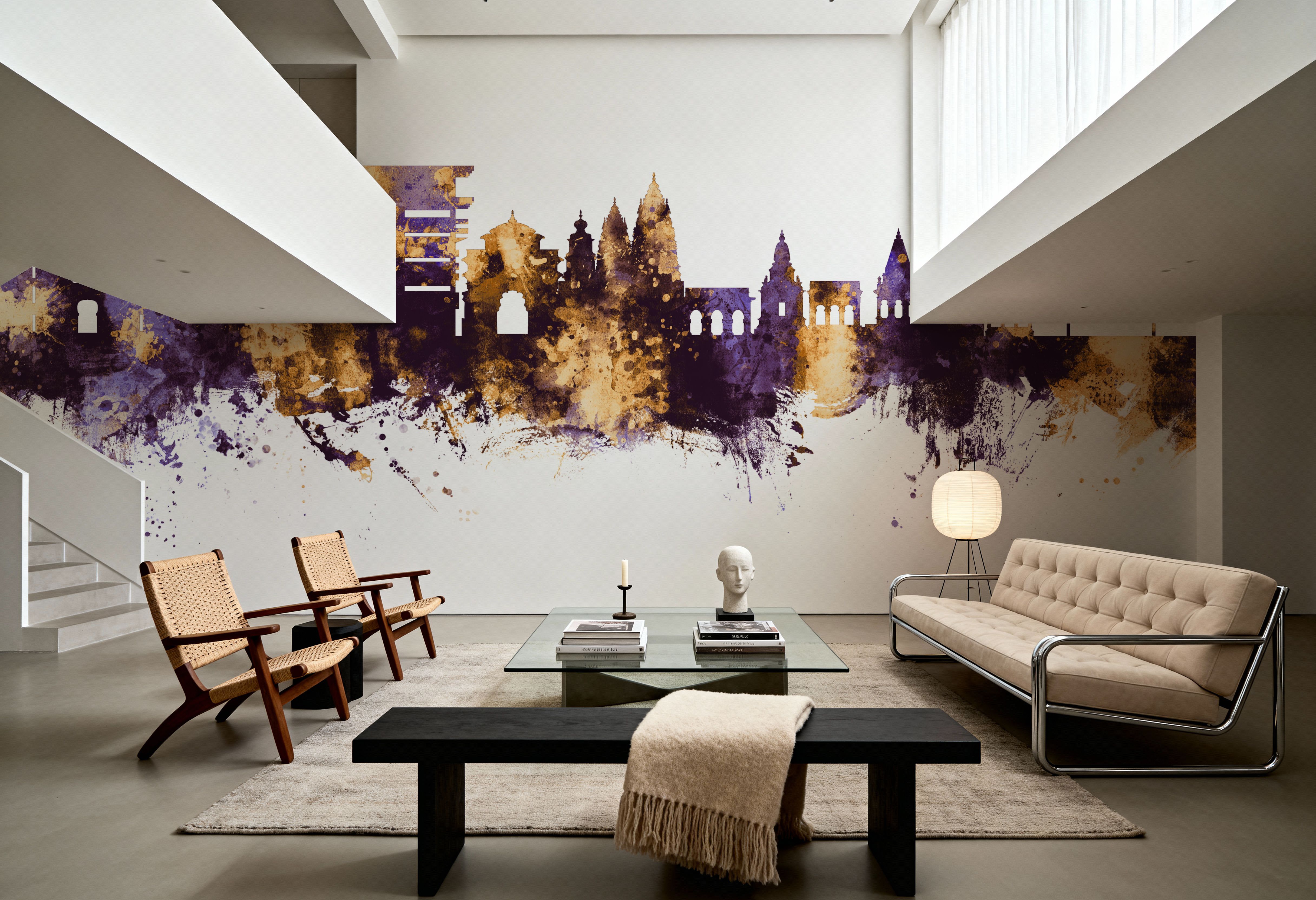 Pandharpur India Skyline Purple & Gold