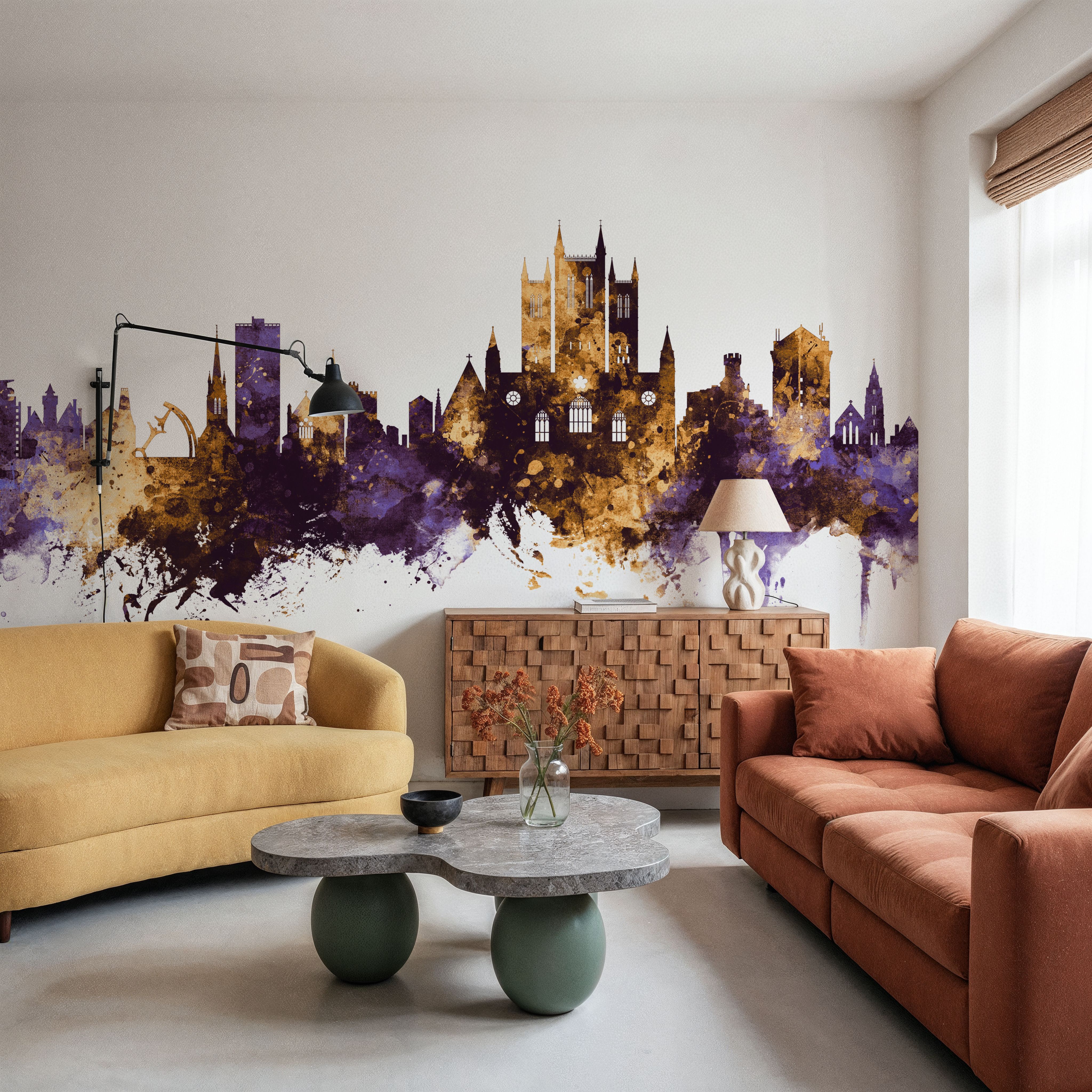 Lincoln England Skyline Purple & Gold