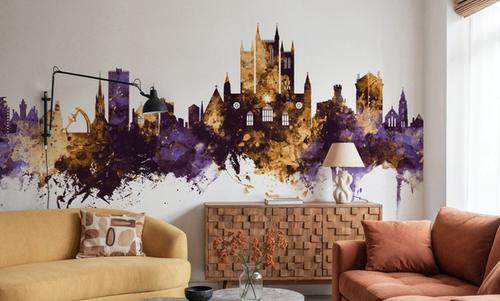 Lincoln England Skyline Purple & Gold