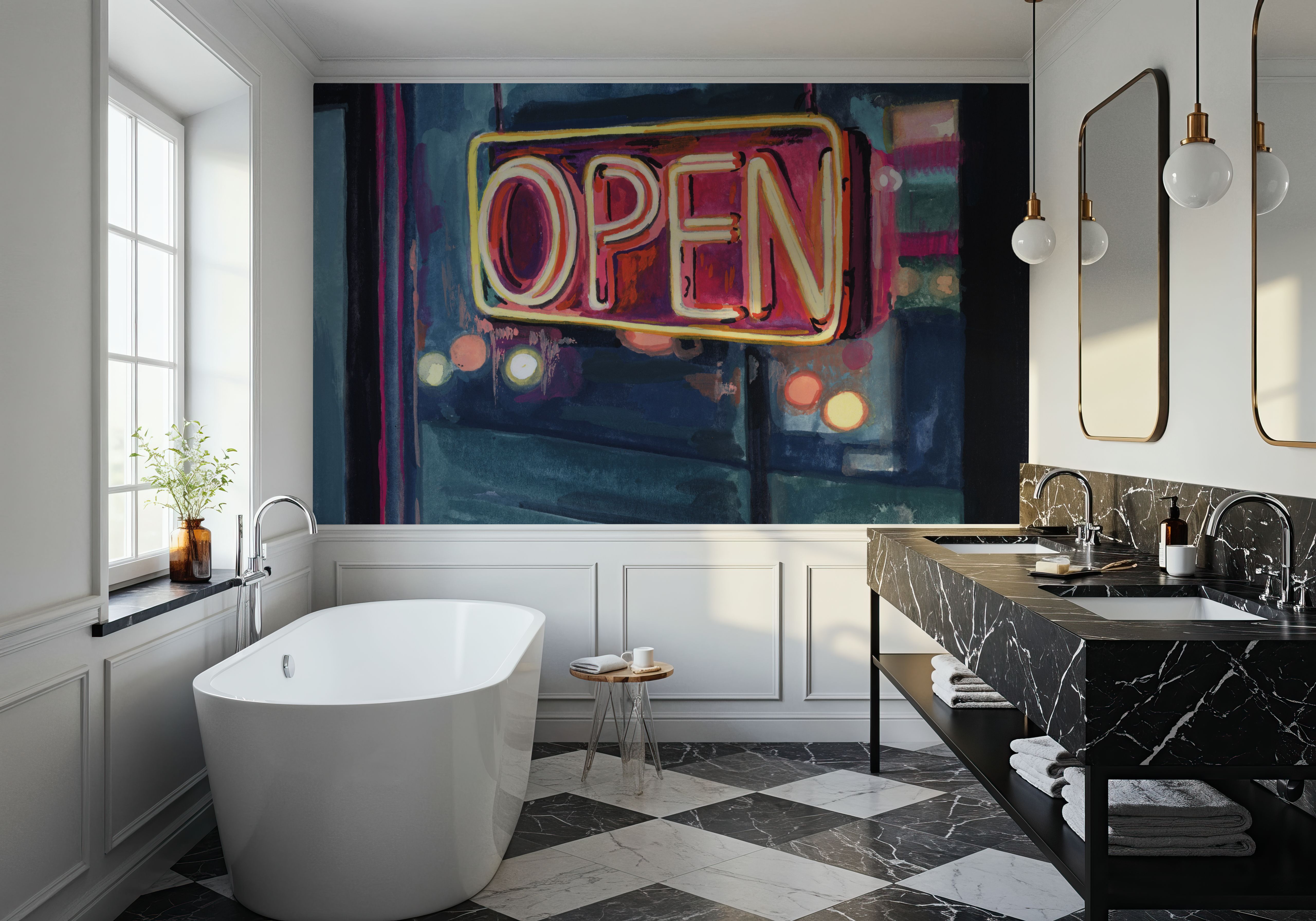 Neon Open Sign, Wallpaper