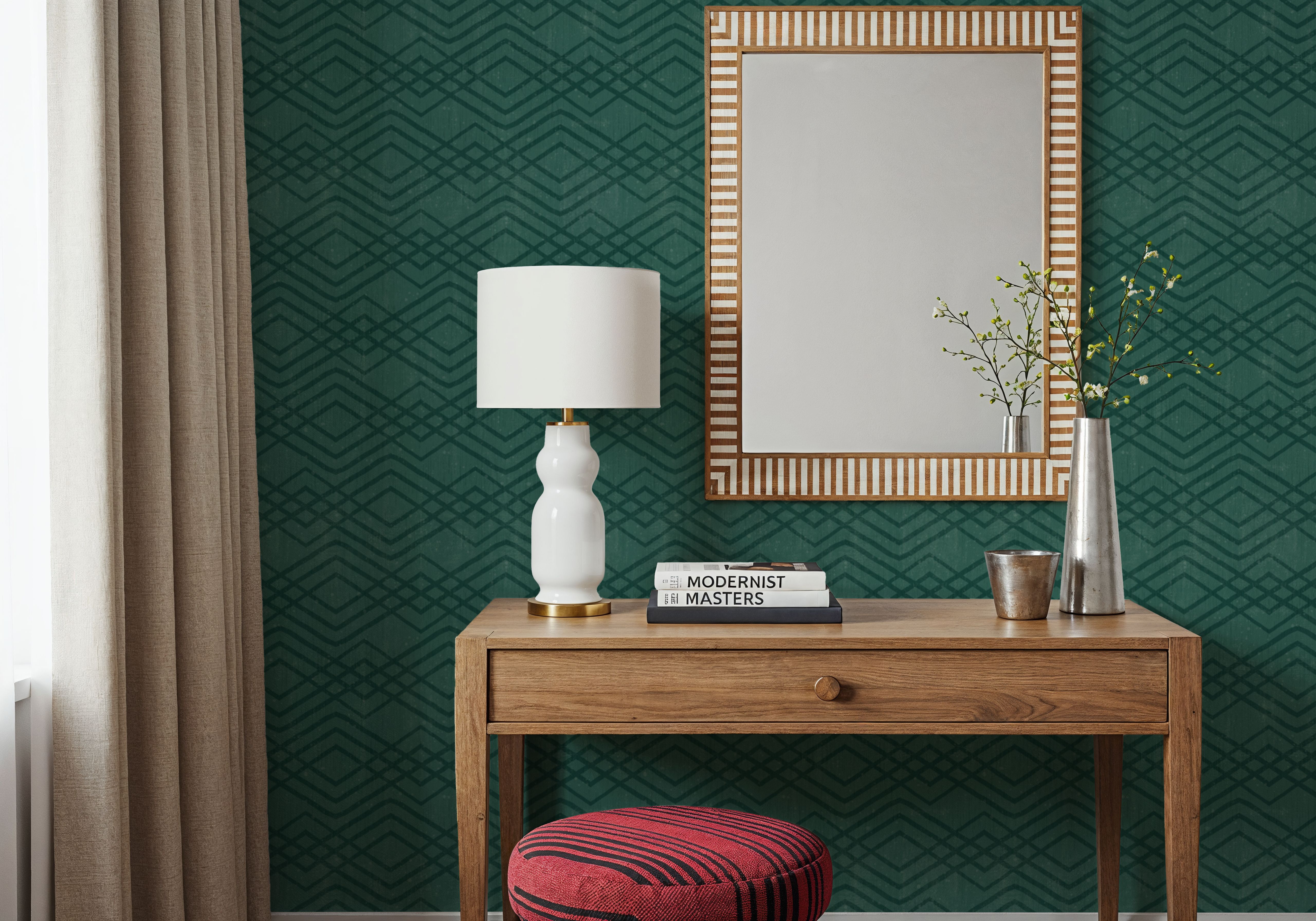 Woodland Waves Tropical Green