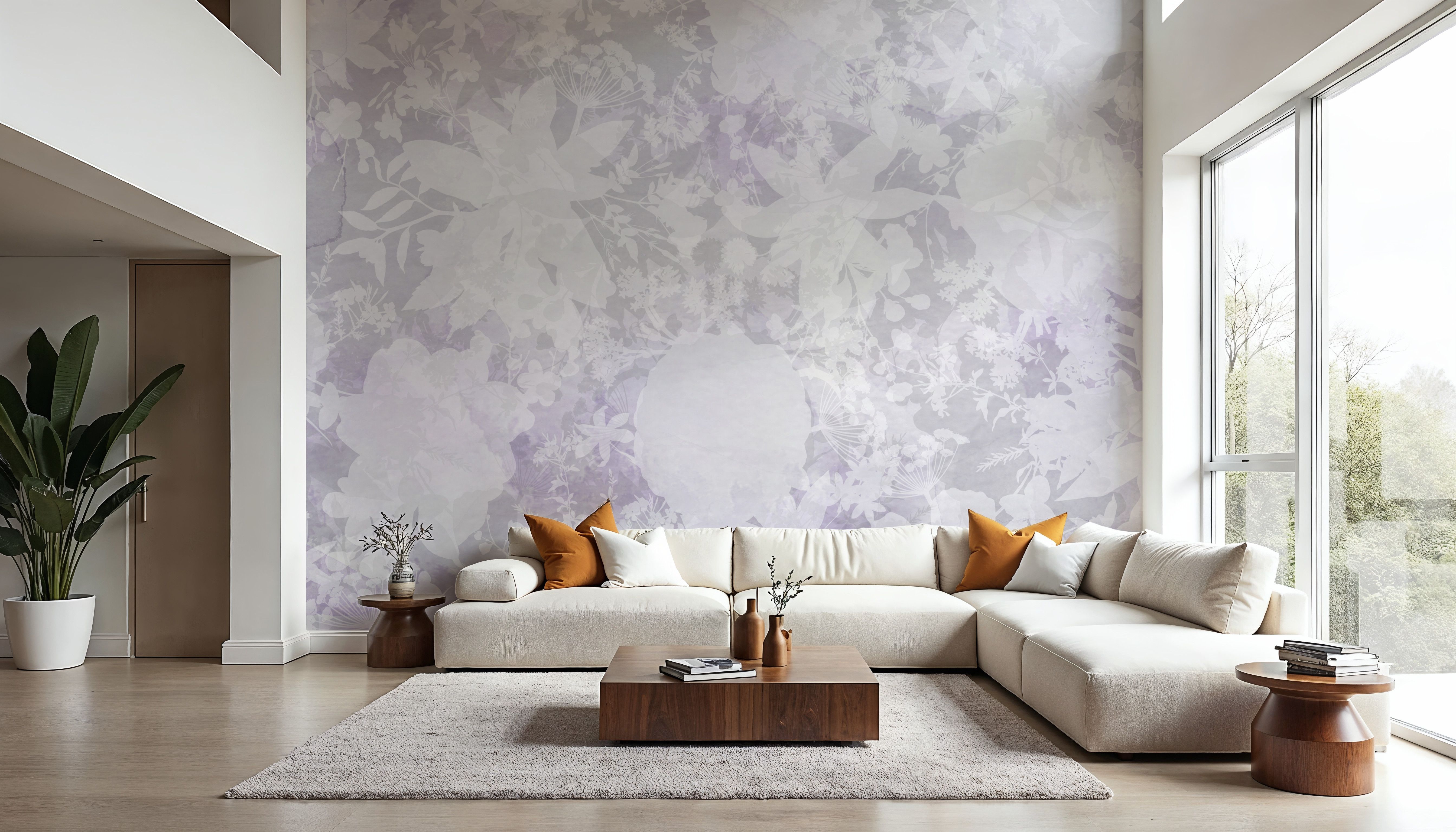 Flower Silhouette Purple, Wallpaper