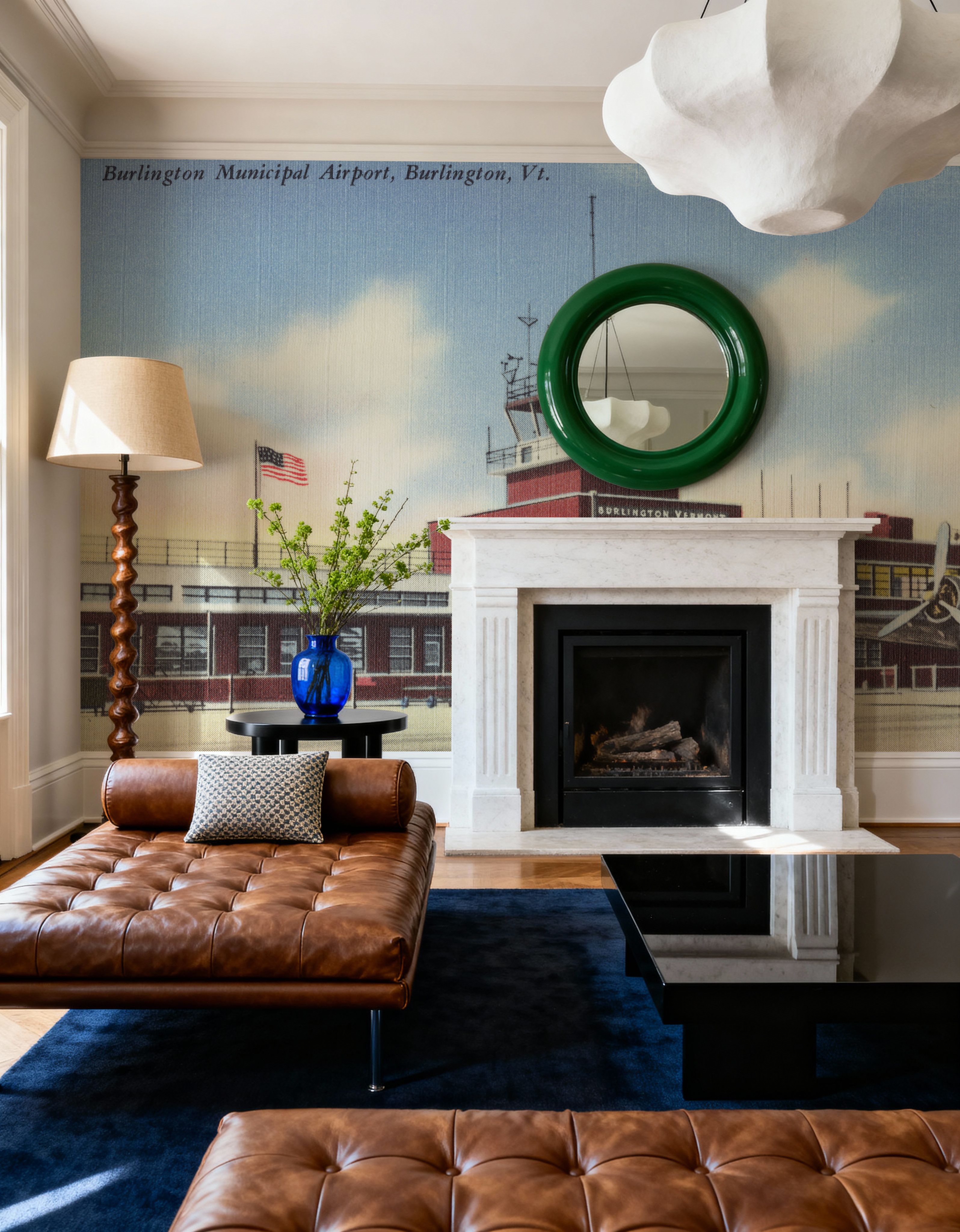 Greetings from Burlington Airport - Screenprint Postcard