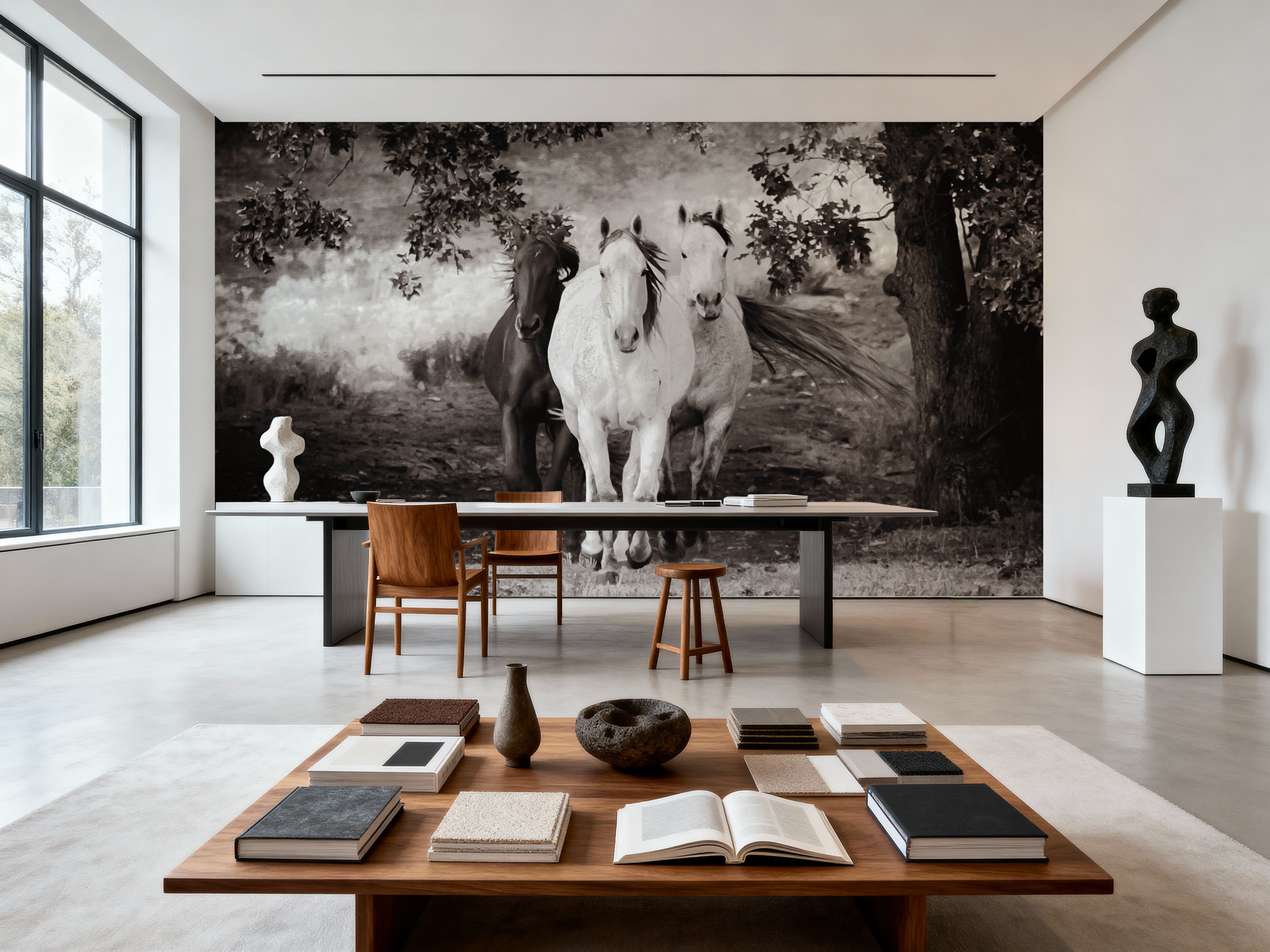 Three Wild Horses Sepia