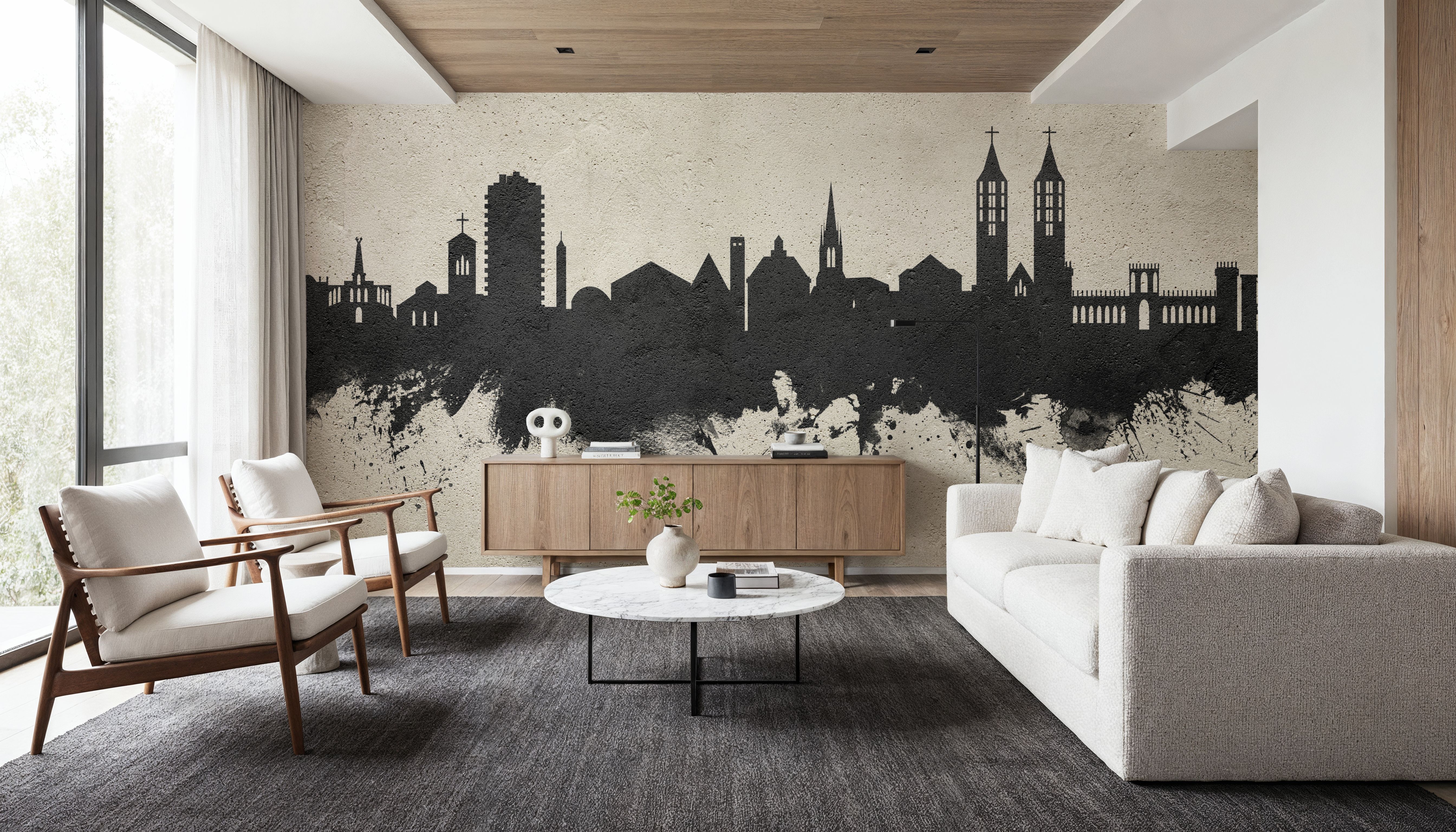 Kassel Germany Skyline Concrete, Carte da parati