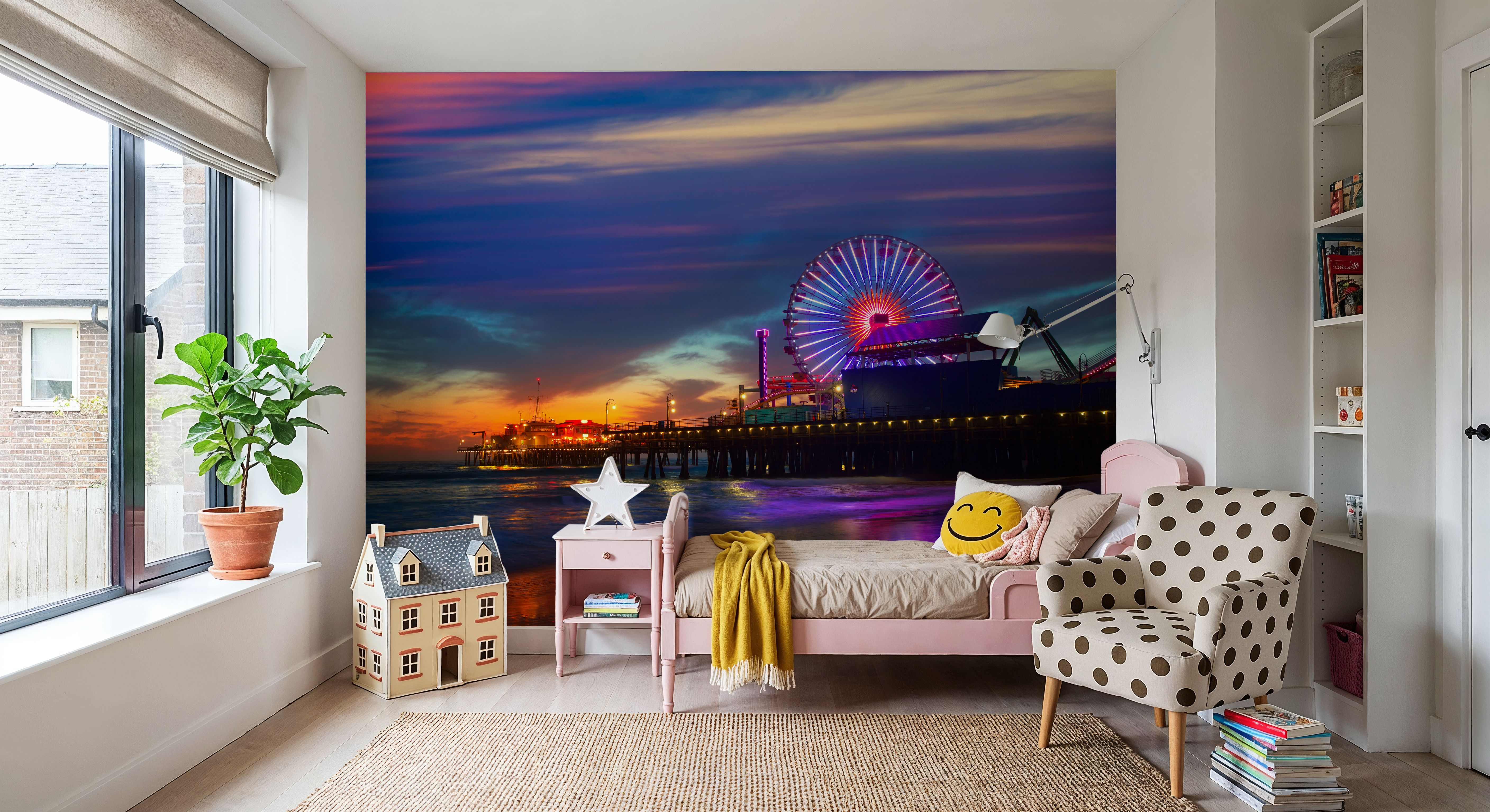 Santa Monica Pier Sunset Purple