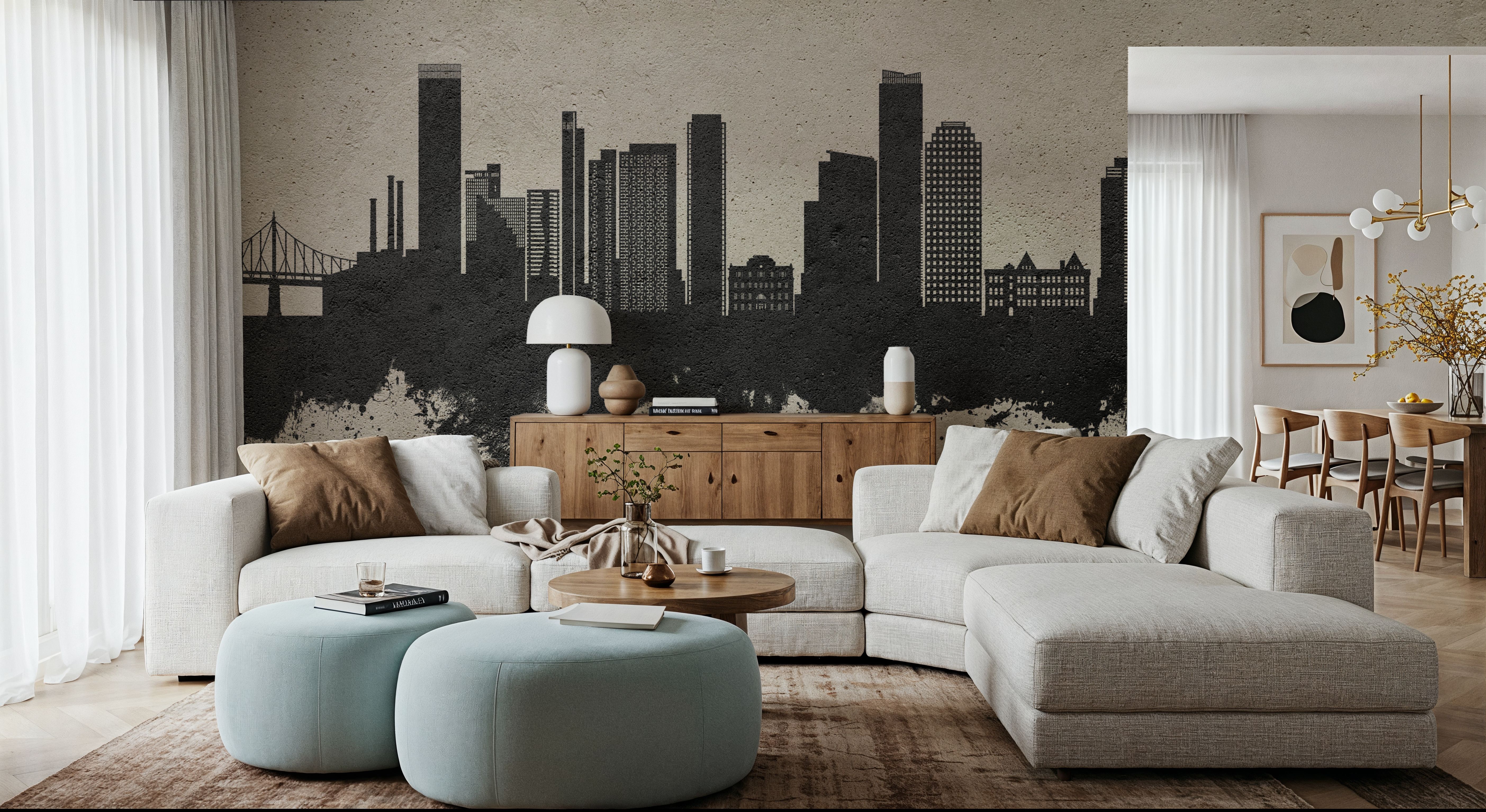 Queens New York Skyline Concrete