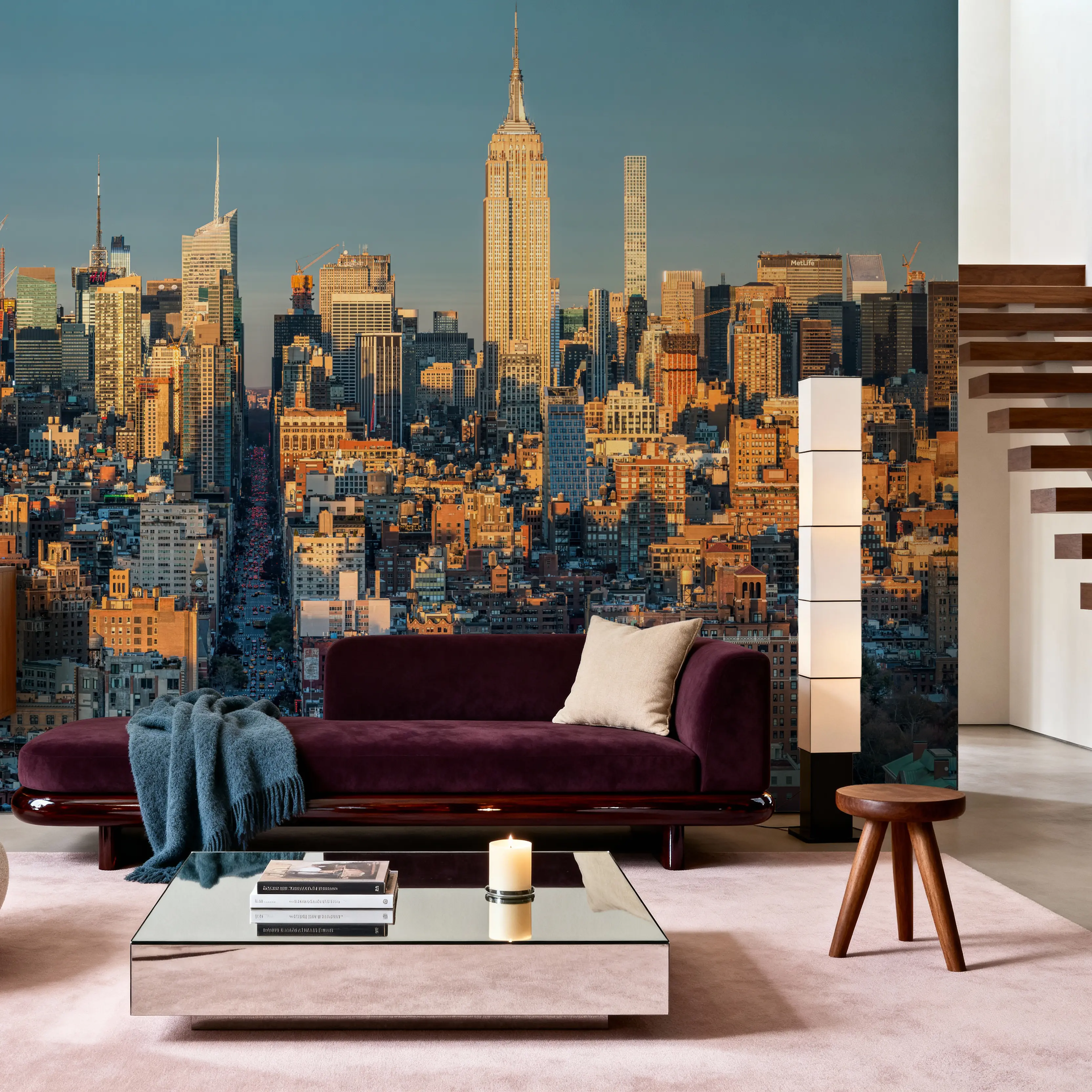 Wall Mural - Midtown Sunset - Big Cities mural wallpaper - Brown - Offices - Wallism UK - Peel & Stick or Paste-the-Wall