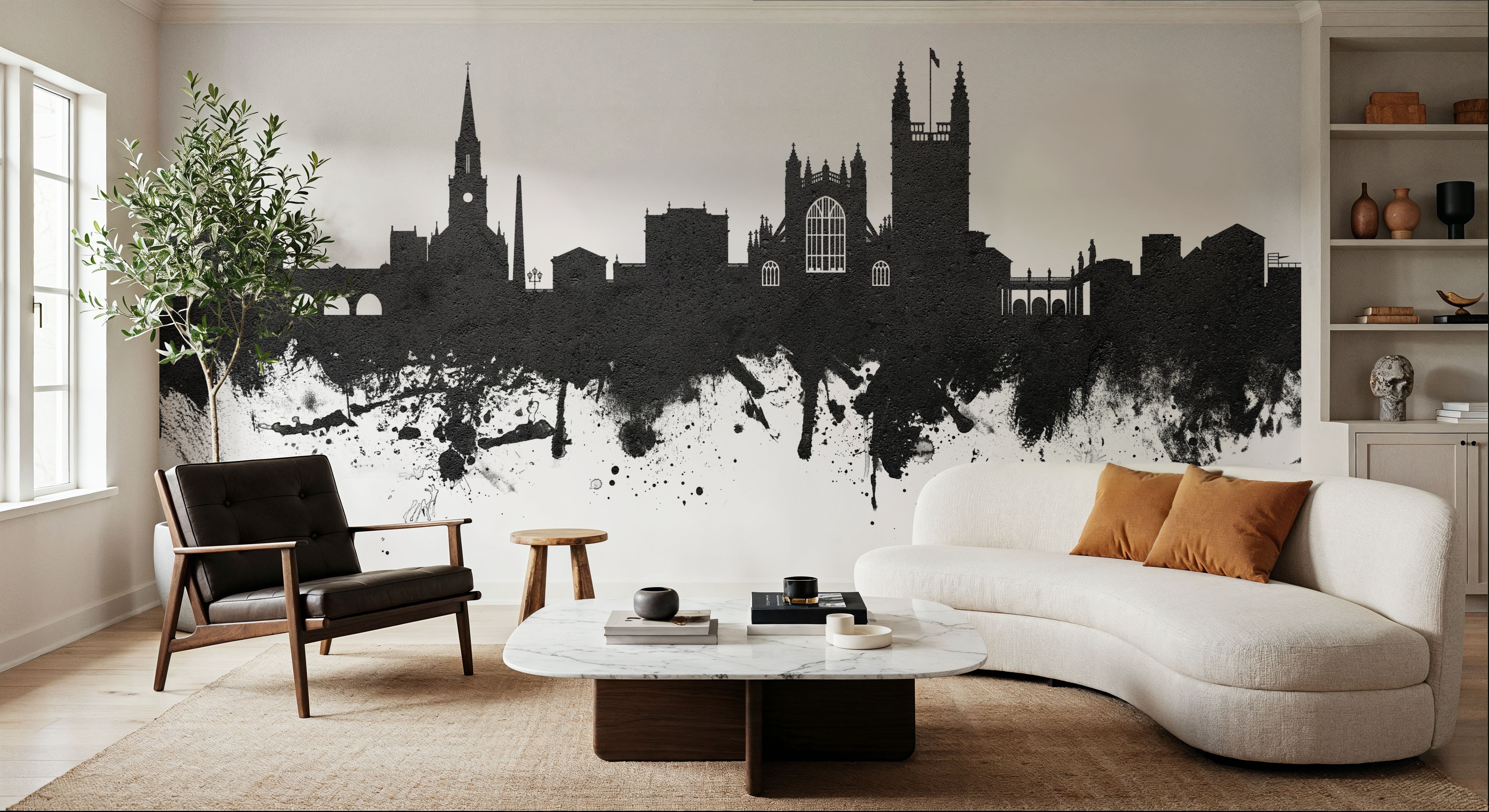 Bath England Skyline Black & White