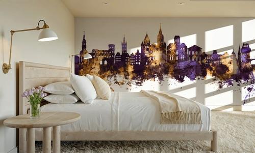Trier Germany Skyline Purple & Gold