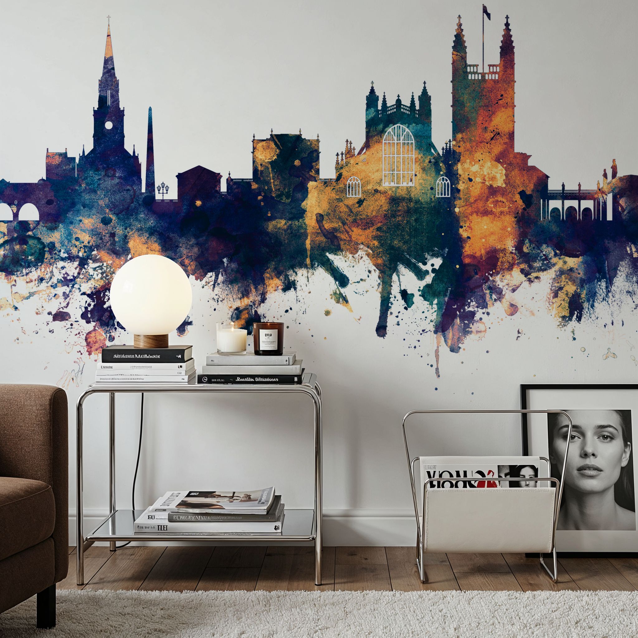 Bath England Skyline Blue & Bronze