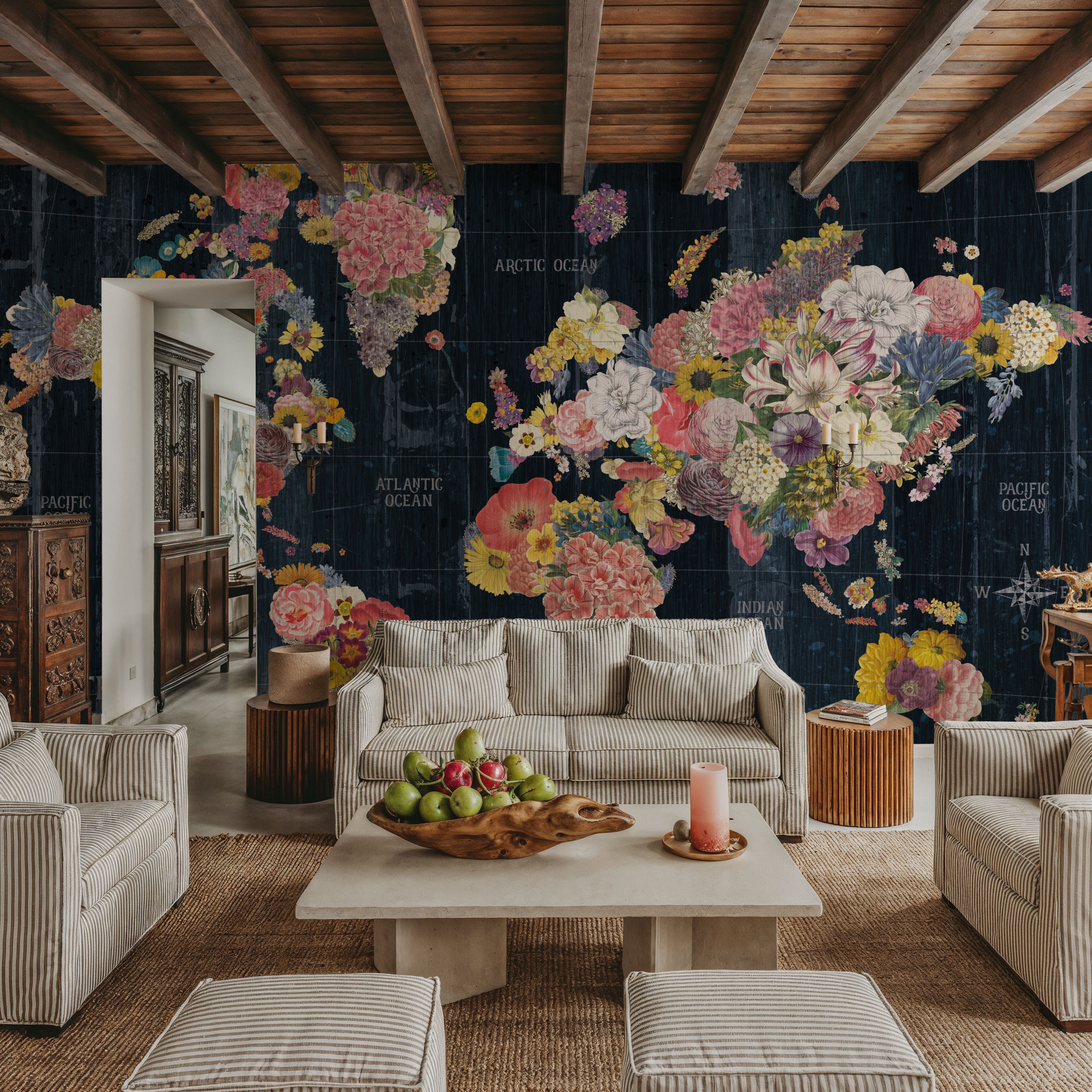 Botanical Floral Map Words