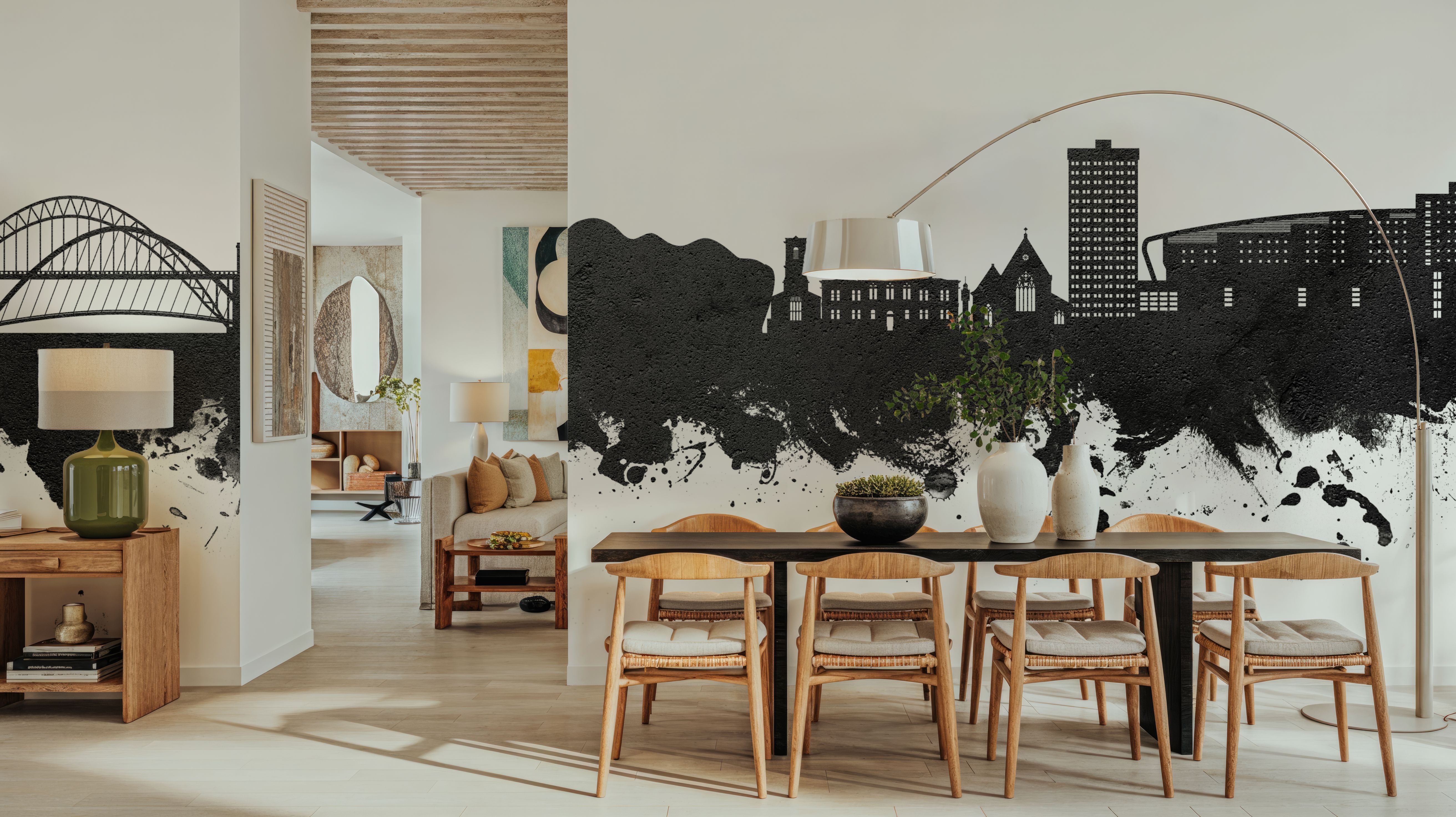 Gateshead England Skyline Black & White