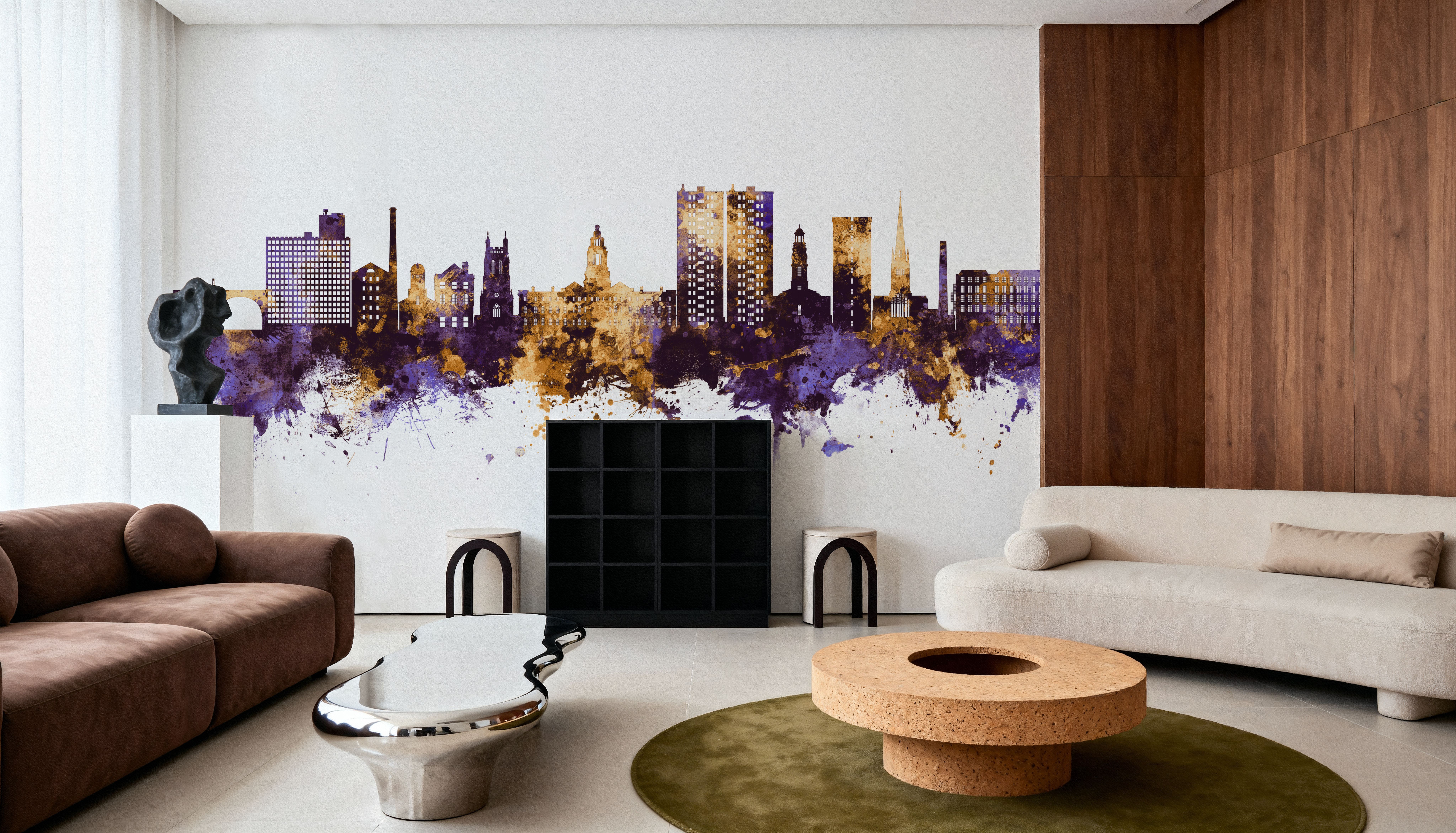 Stockport England Skyline Purple & Gold
