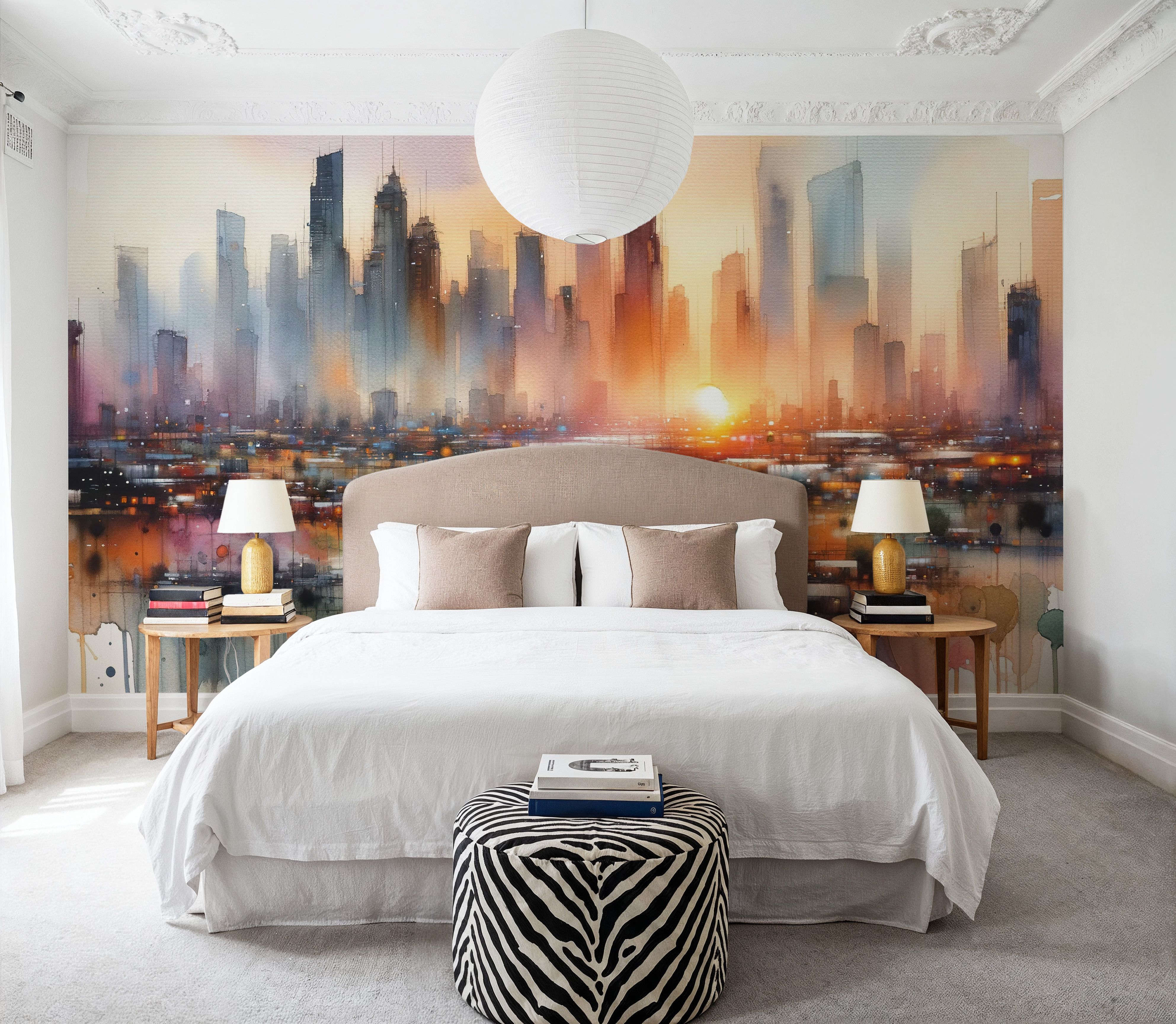 Vibrant Cityscape at Sunset
