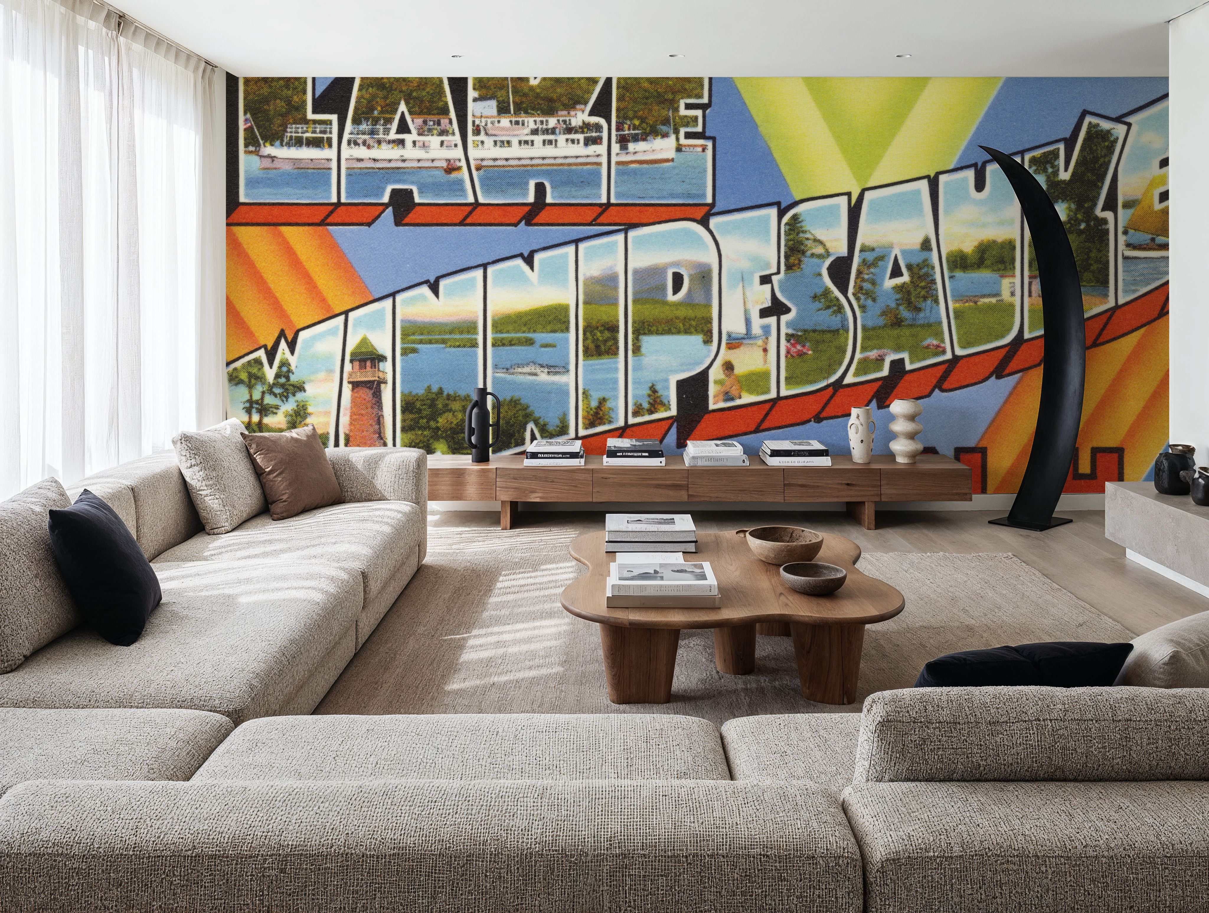 Greetings from Lake Winnipesaukee - Screenprint Postcard