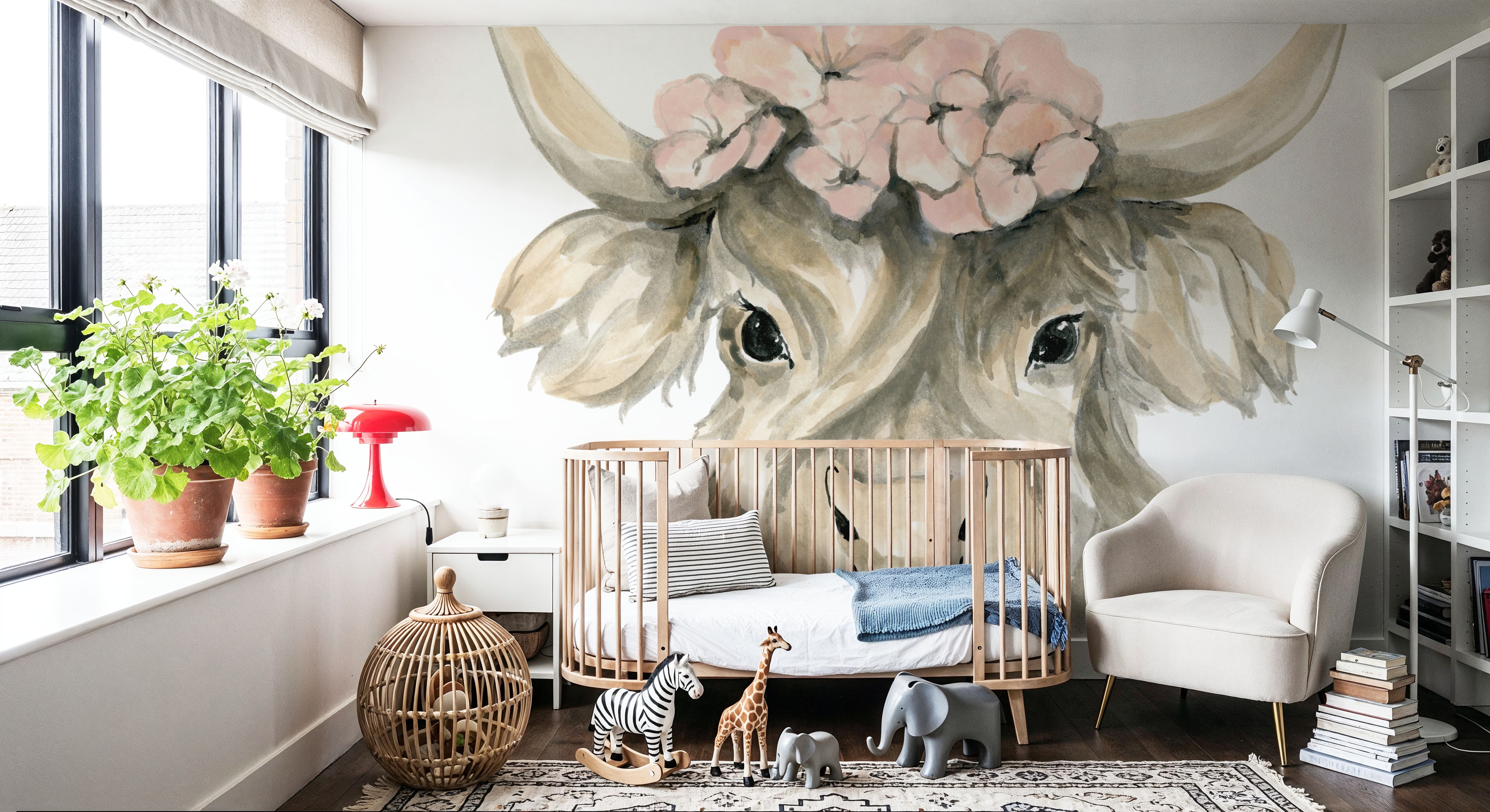 Spring Highland Cow