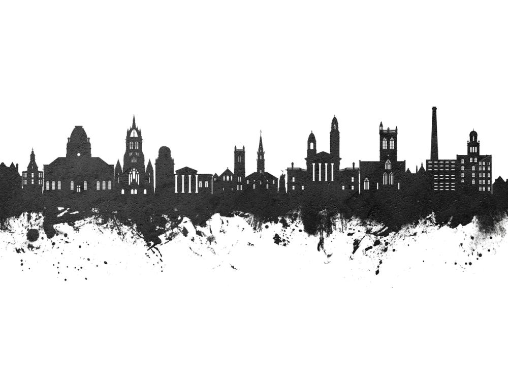 Paisley Skyline Black & White