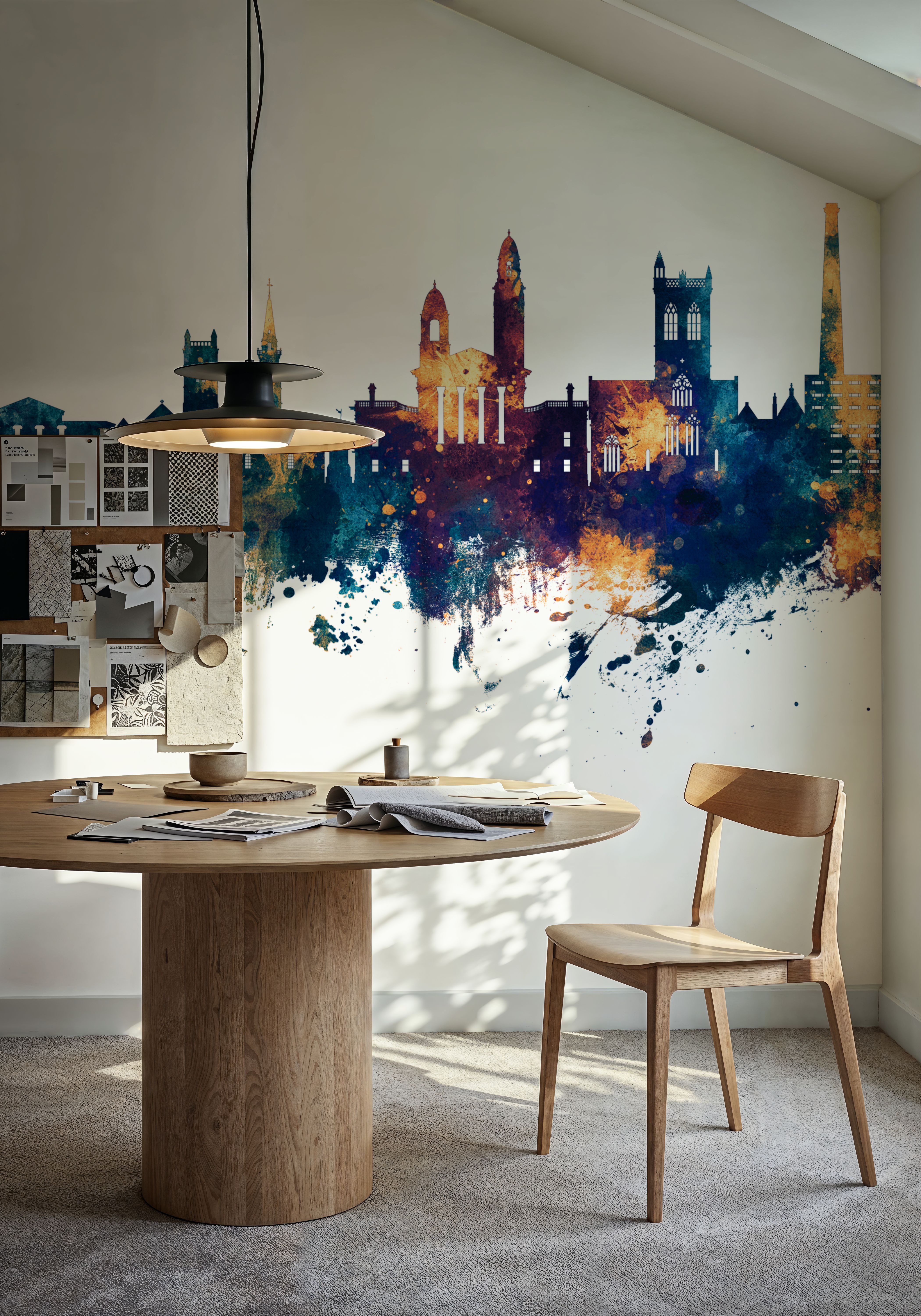 Paisley Skyline Blue & Bronze