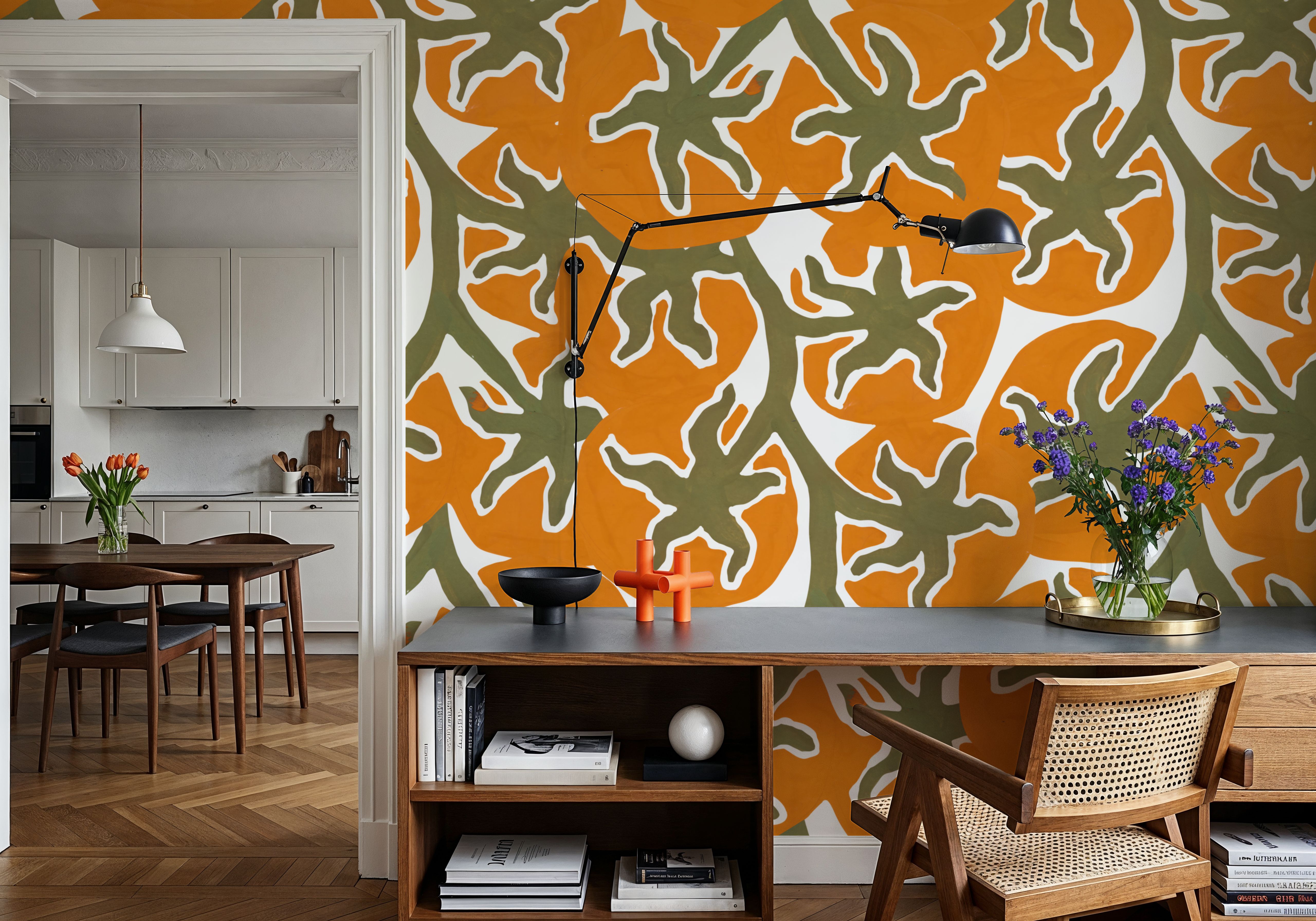 Orange Harvest, Papier peint